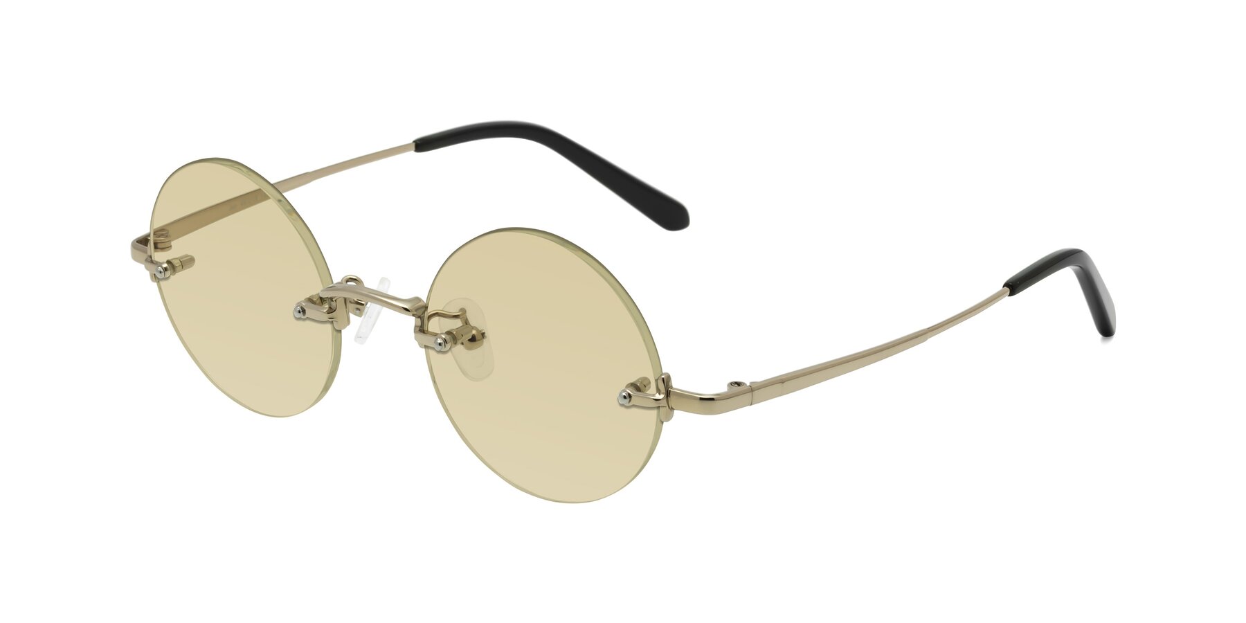 Angle of Jen in Gold with Light Champagne Tinted Lenses