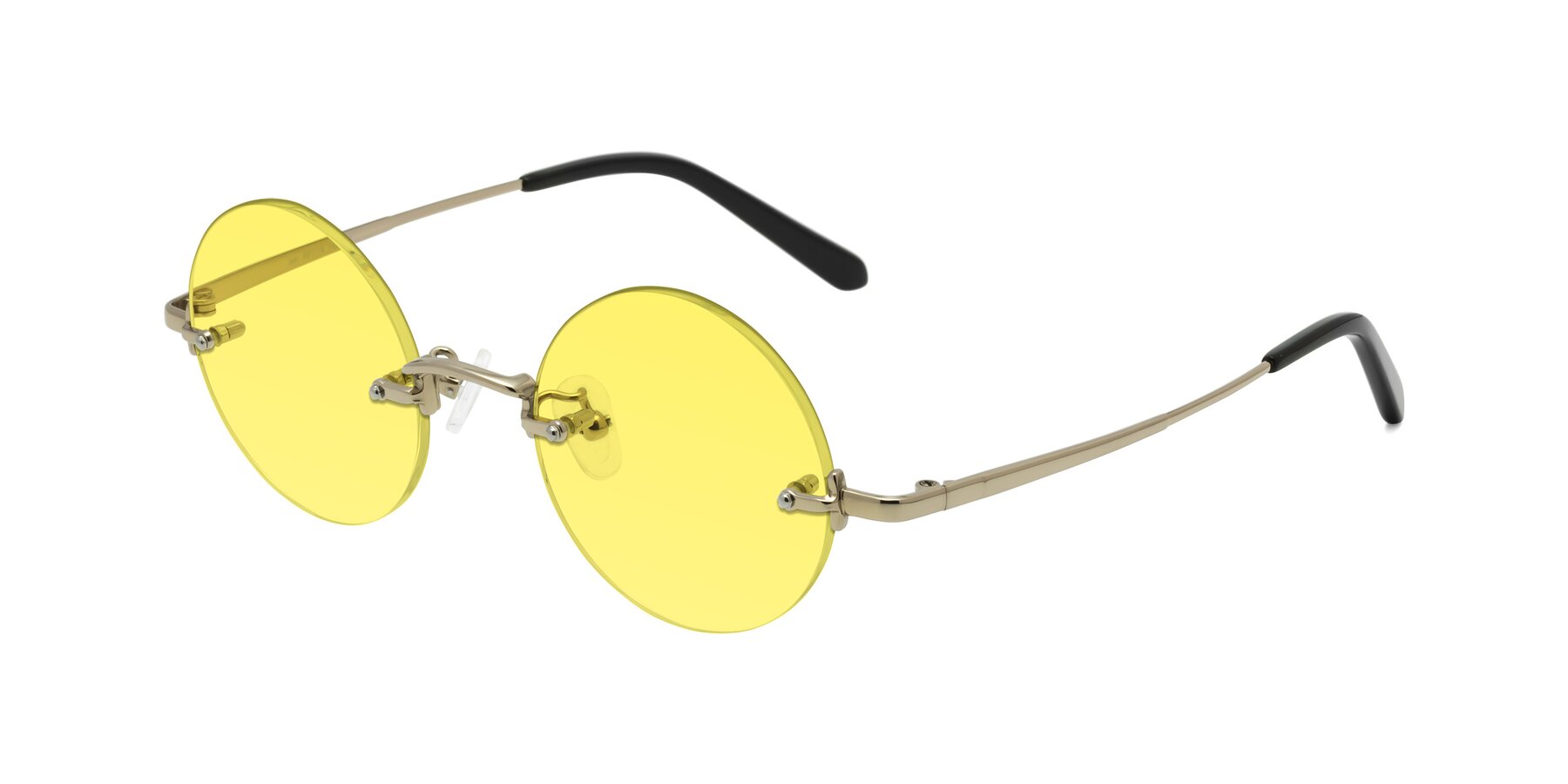 Angle of Jen in Gold with Medium Yellow Tinted Lenses