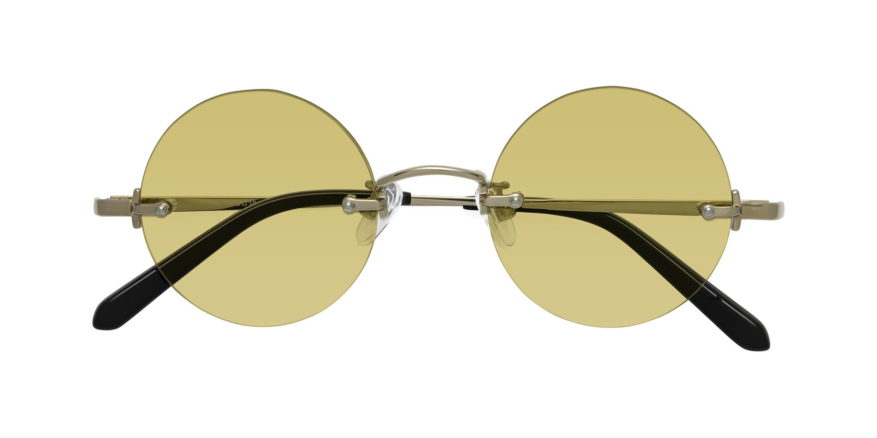 Folded Front of Jen in Gold with Medium Champagne Tinted Lenses