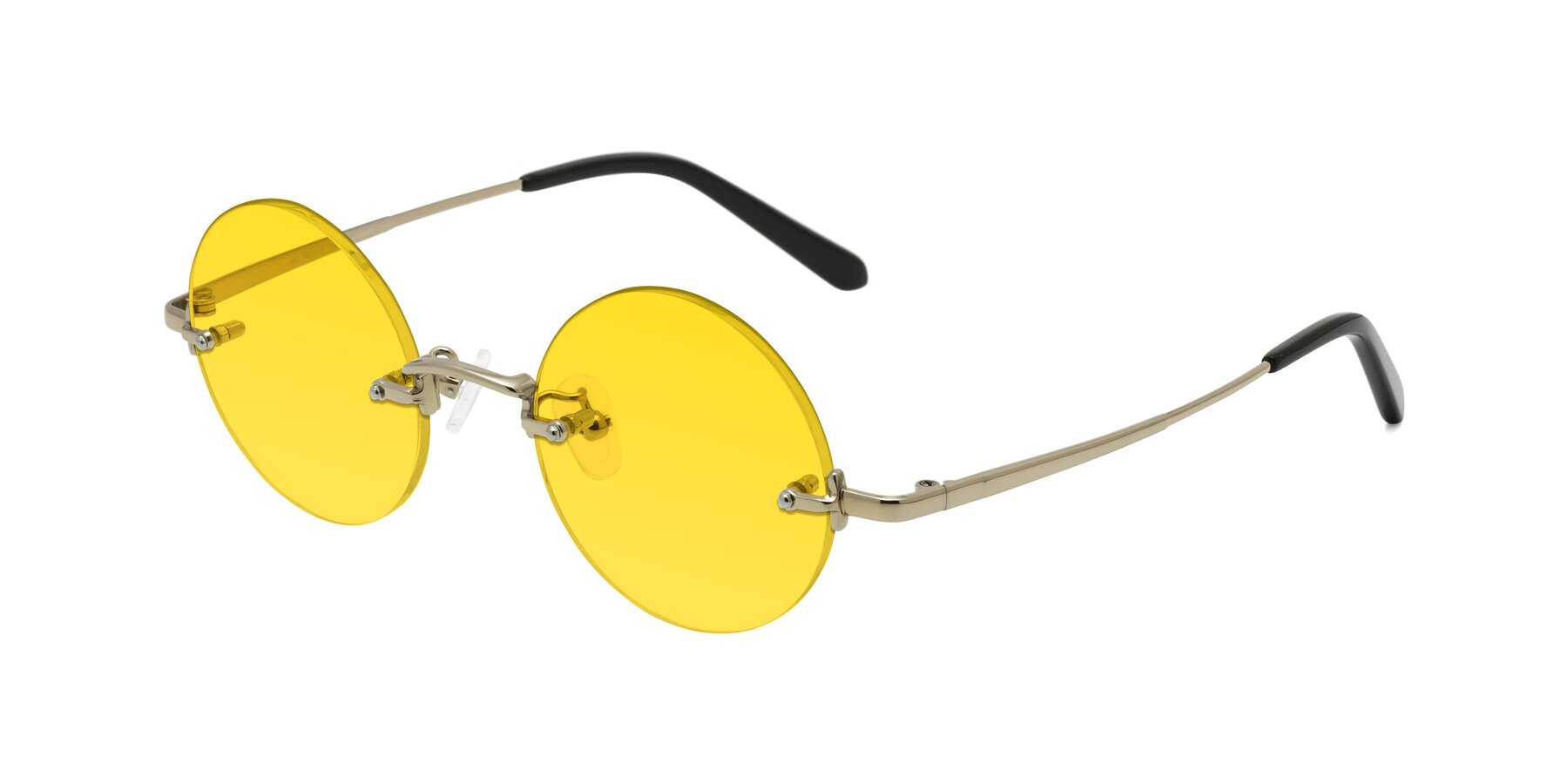 Angle of Jen in Gold with Yellow Tinted Lenses