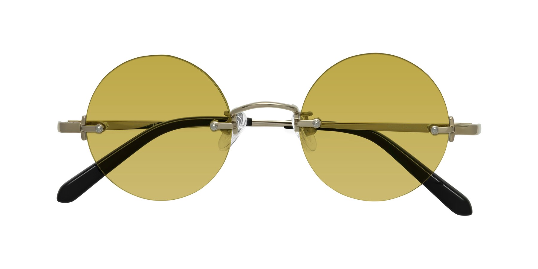 Folded Front of Jen in Gold with Champagne Tinted Lenses