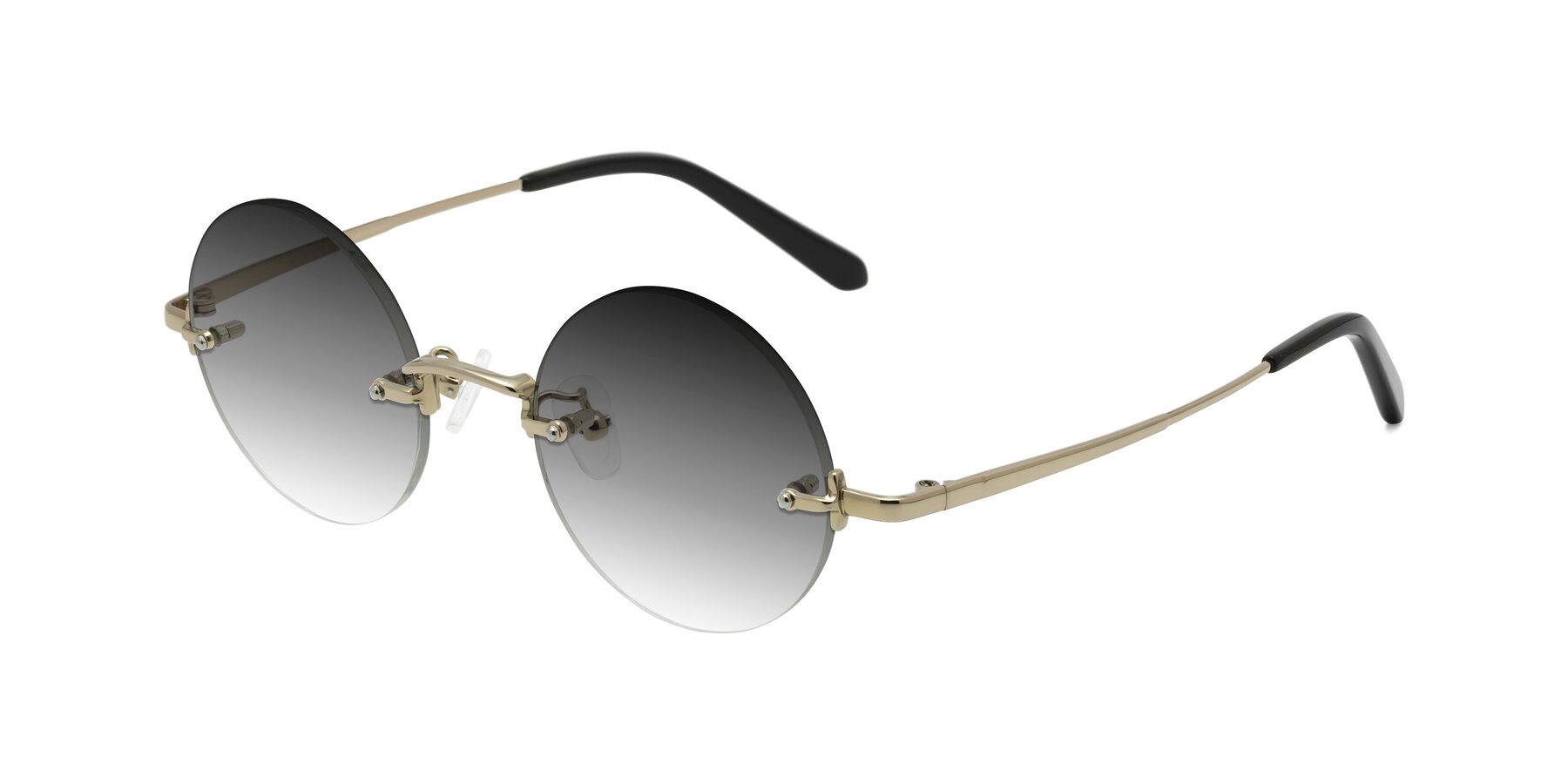 Angle of Jen in Gold with Gray Gradient Lenses