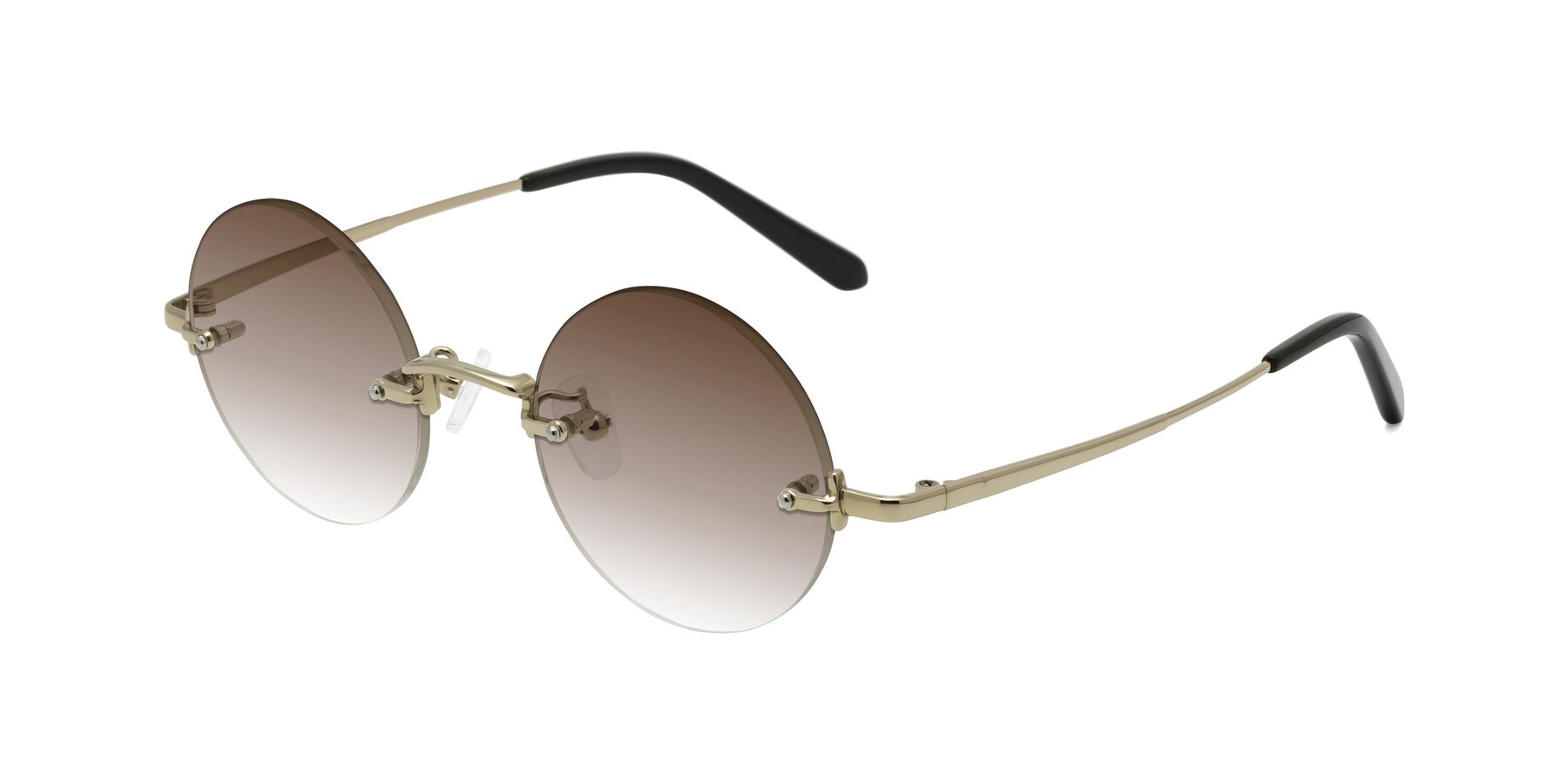 Angle of Jen in Gold with Brown Gradient Lenses