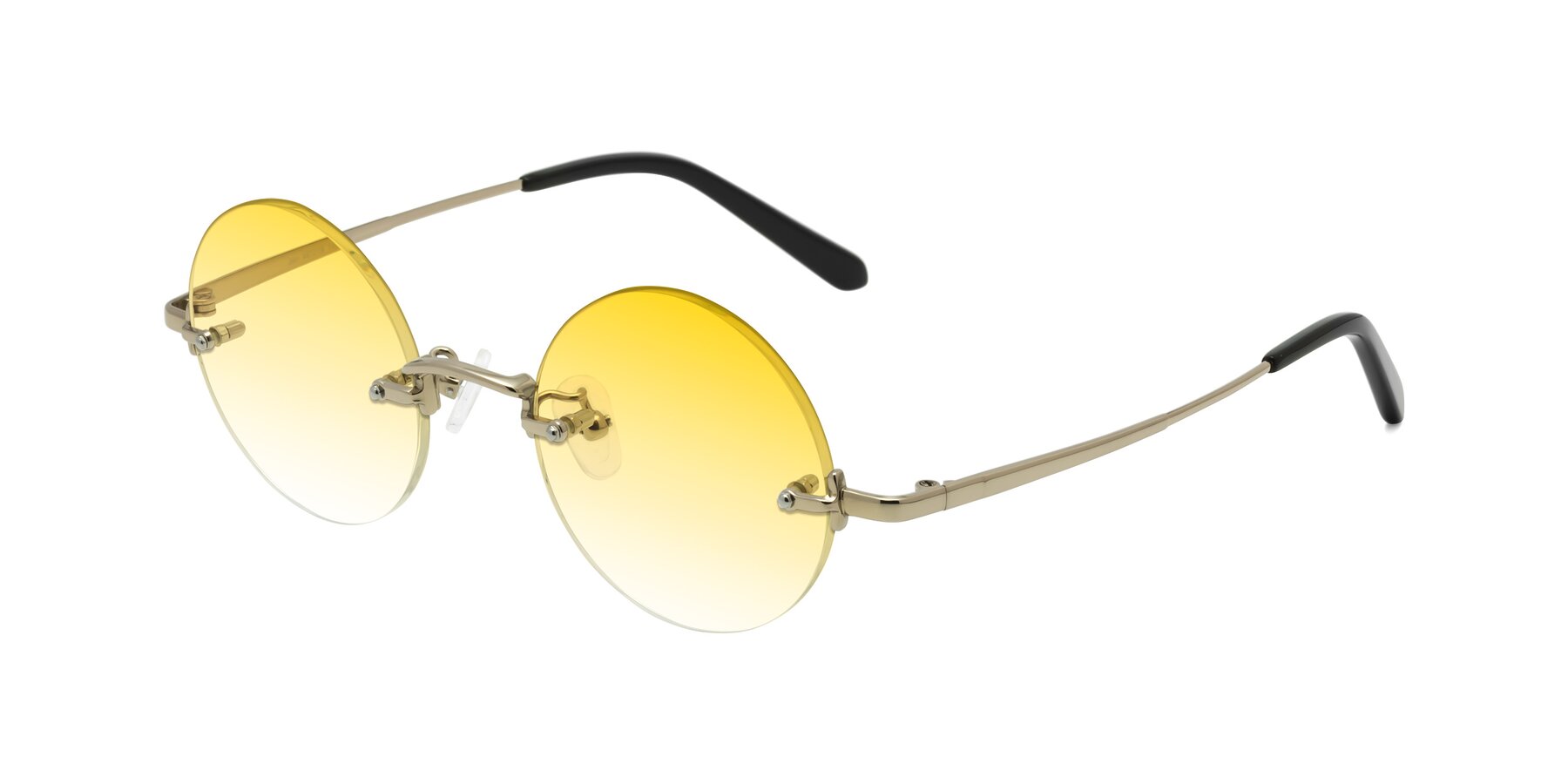 Angle of Jen in Gold with Yellow Gradient Lenses