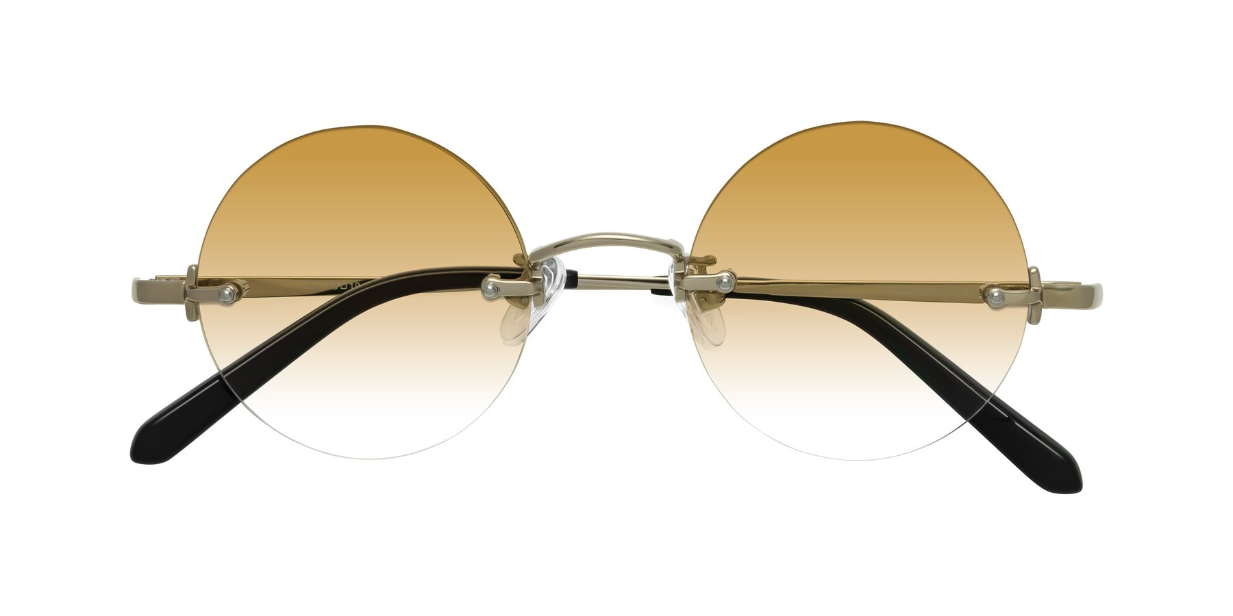 Folded Front of Jen in Gold with Champagne Gradient Lenses