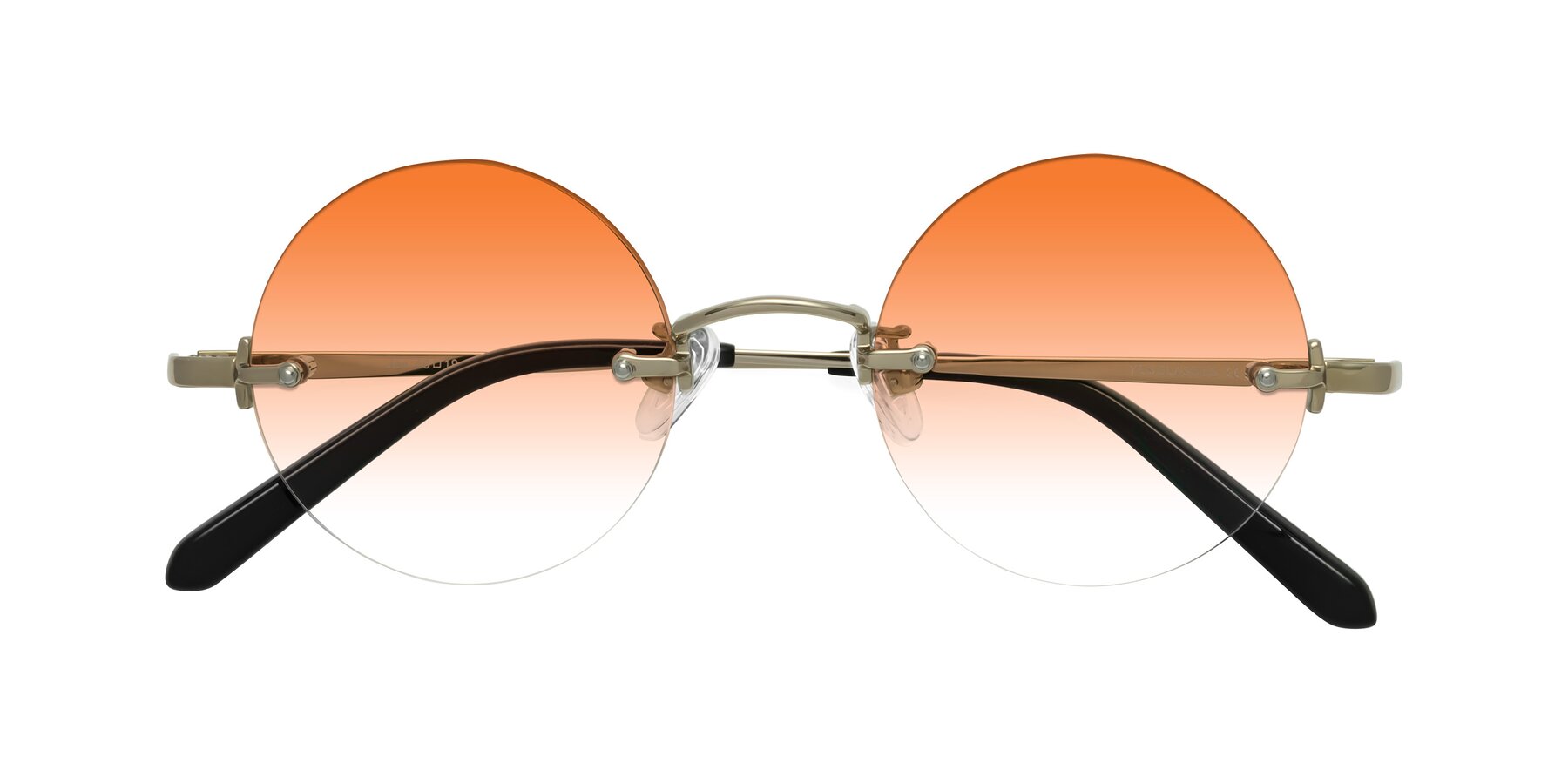 Folded Front of Jen in Gold with Orange Gradient Lenses