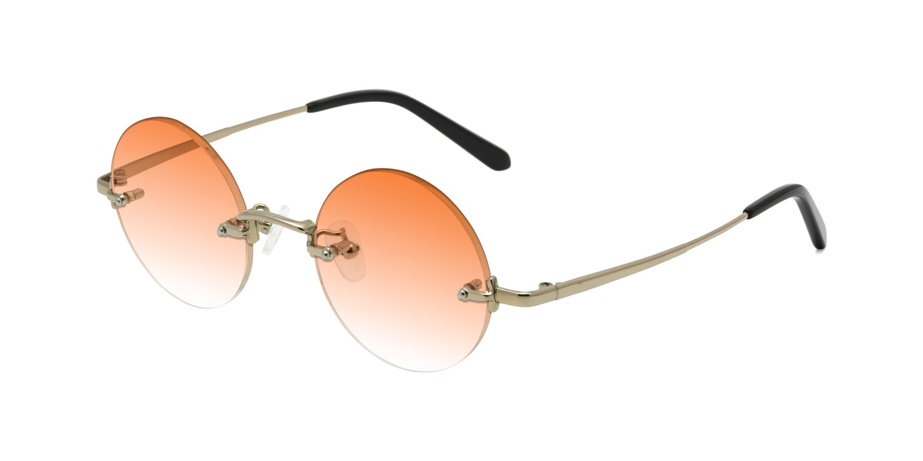 Angle of Jen in Gold with Orange Gradient Lenses