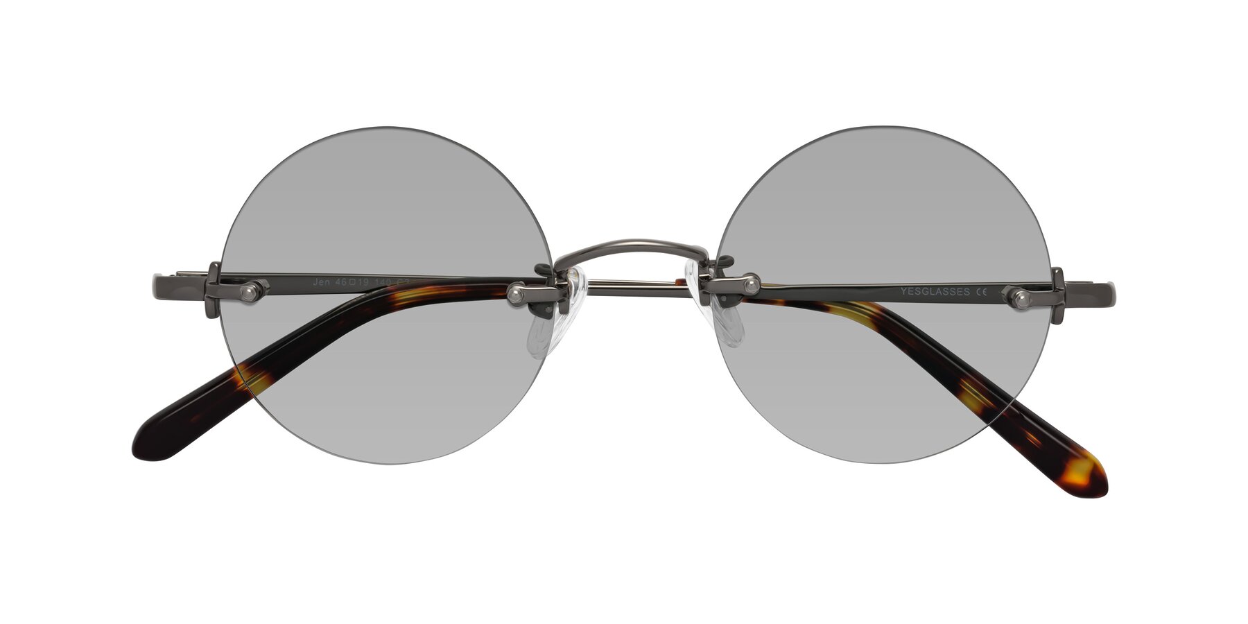 Folded Front of Jen in Gunmetal with Light Gray Tinted Lenses