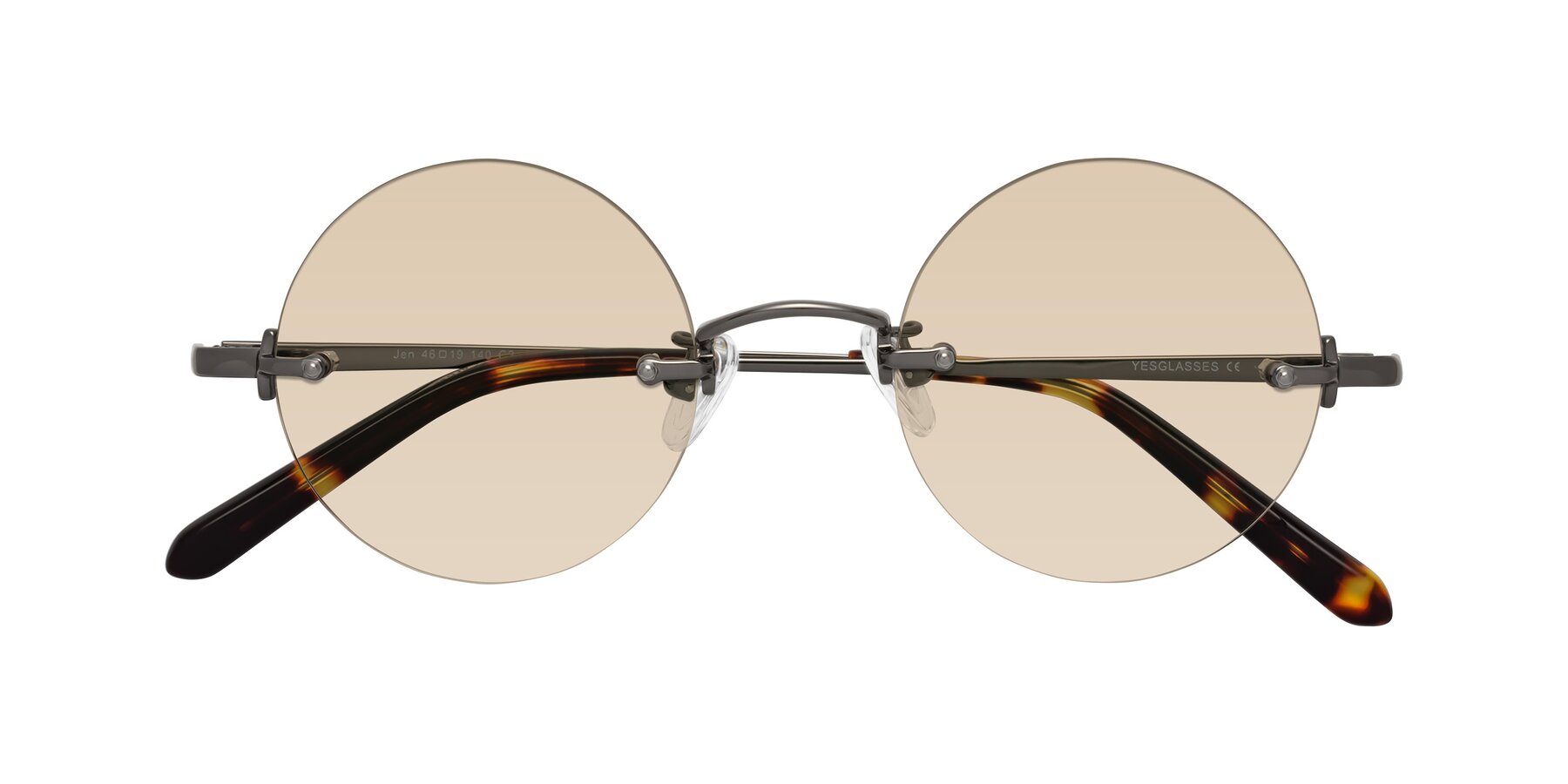 Folded Front of Jen in Gunmetal with Light Brown Tinted Lenses