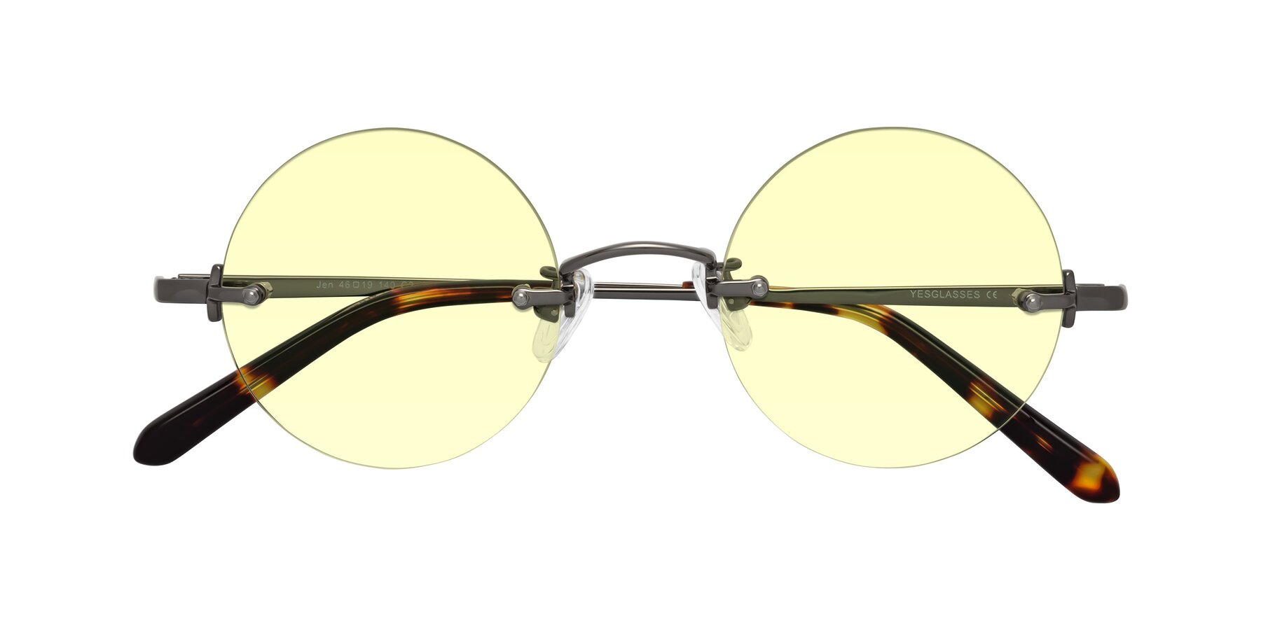 Folded Front of Jen in Gunmetal with Light Yellow Tinted Lenses