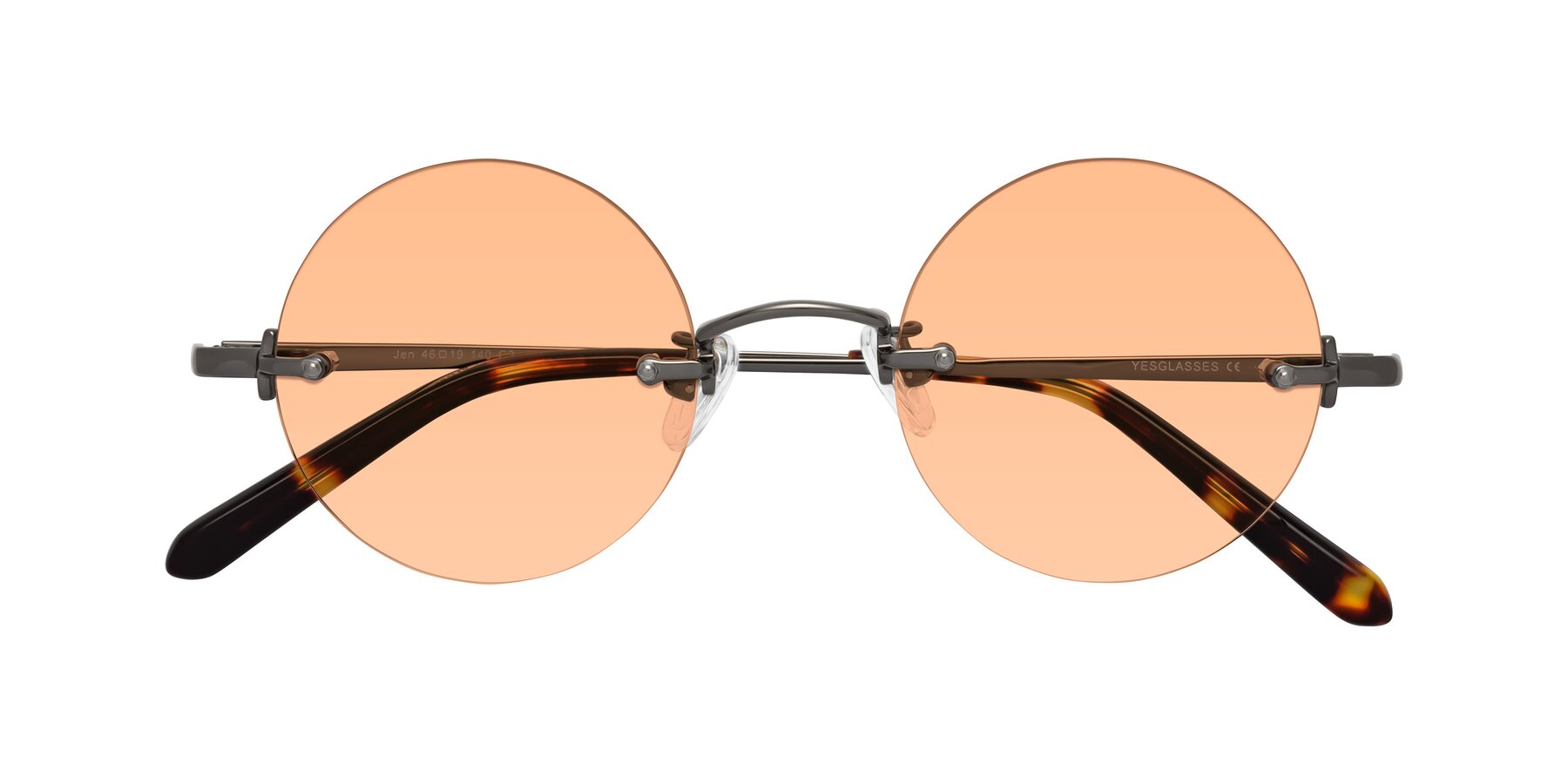 Folded Front of Jen in Gunmetal with Light Orange Tinted Lenses