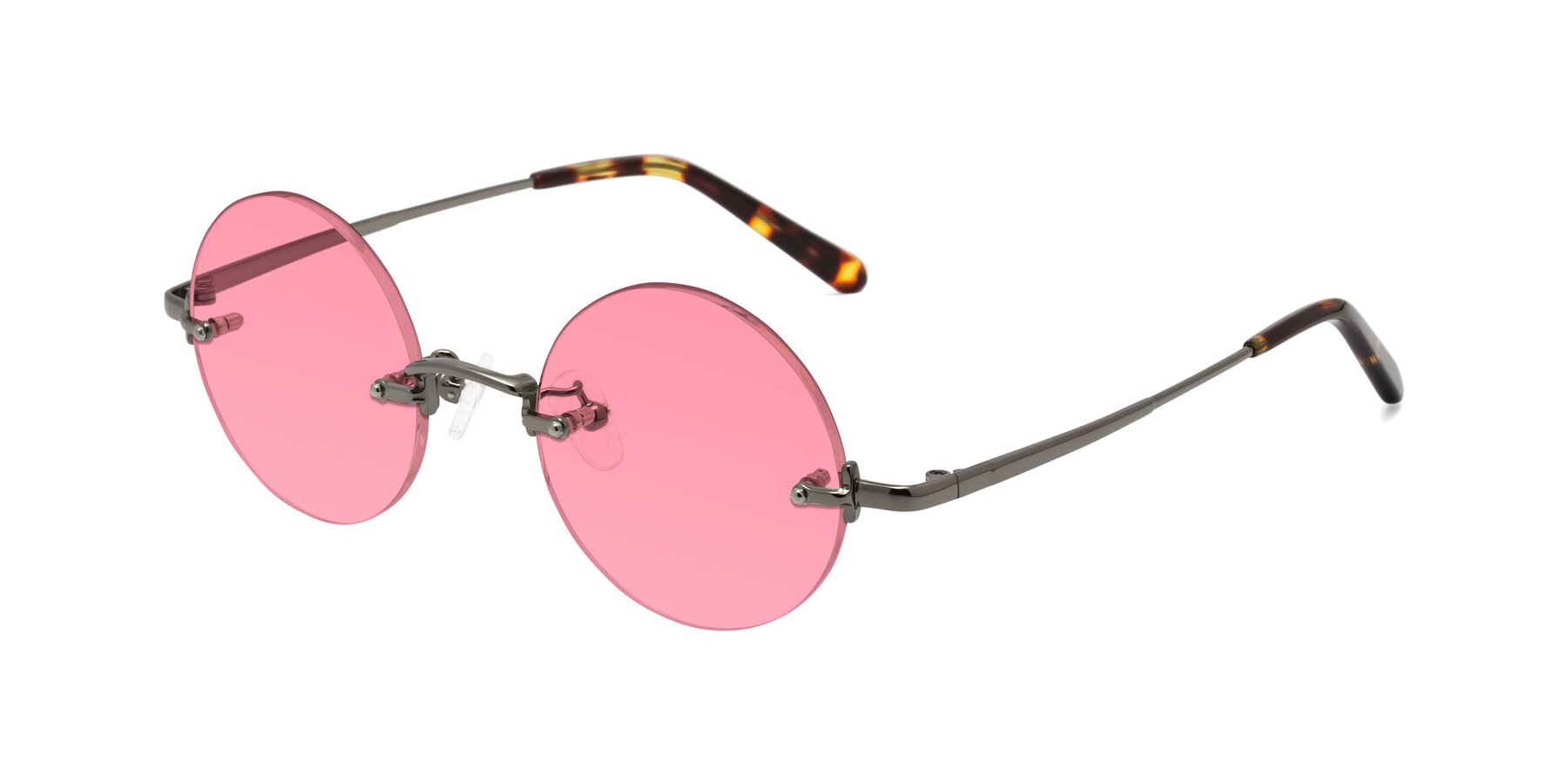 Angle of Jen in Gunmetal with Pink Tinted Lenses