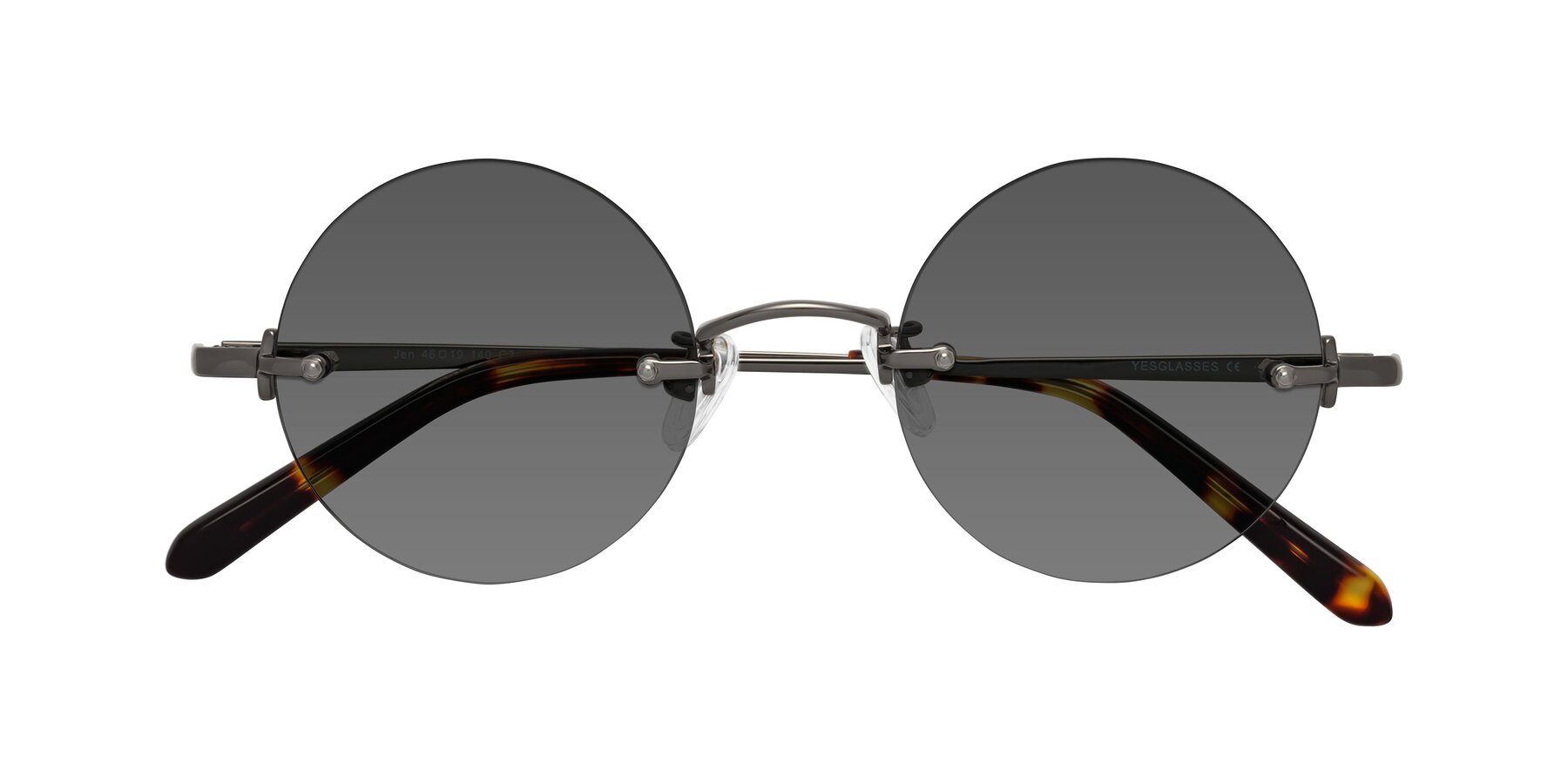 Folded Front of Jen in Gunmetal with Medium Gray Tinted Lenses