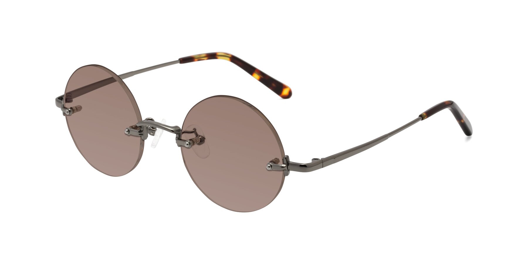 Angle of Jen in Gunmetal with Medium Brown Tinted Lenses