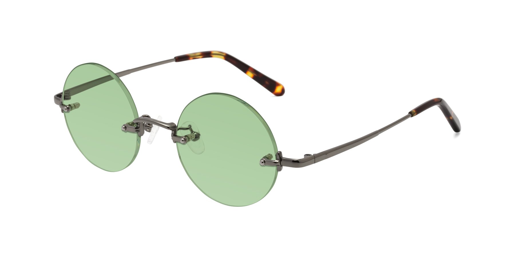 Angle of Jen in Gunmetal with Medium Green Tinted Lenses