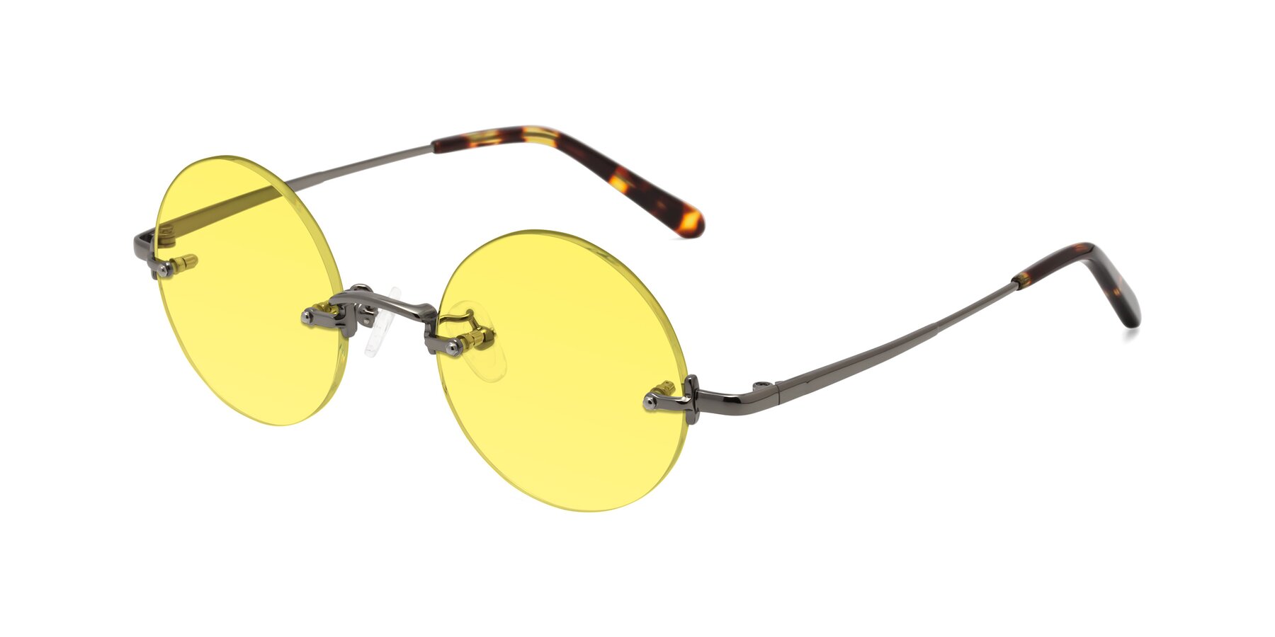 Angle of Jen in Gunmetal with Medium Yellow Tinted Lenses