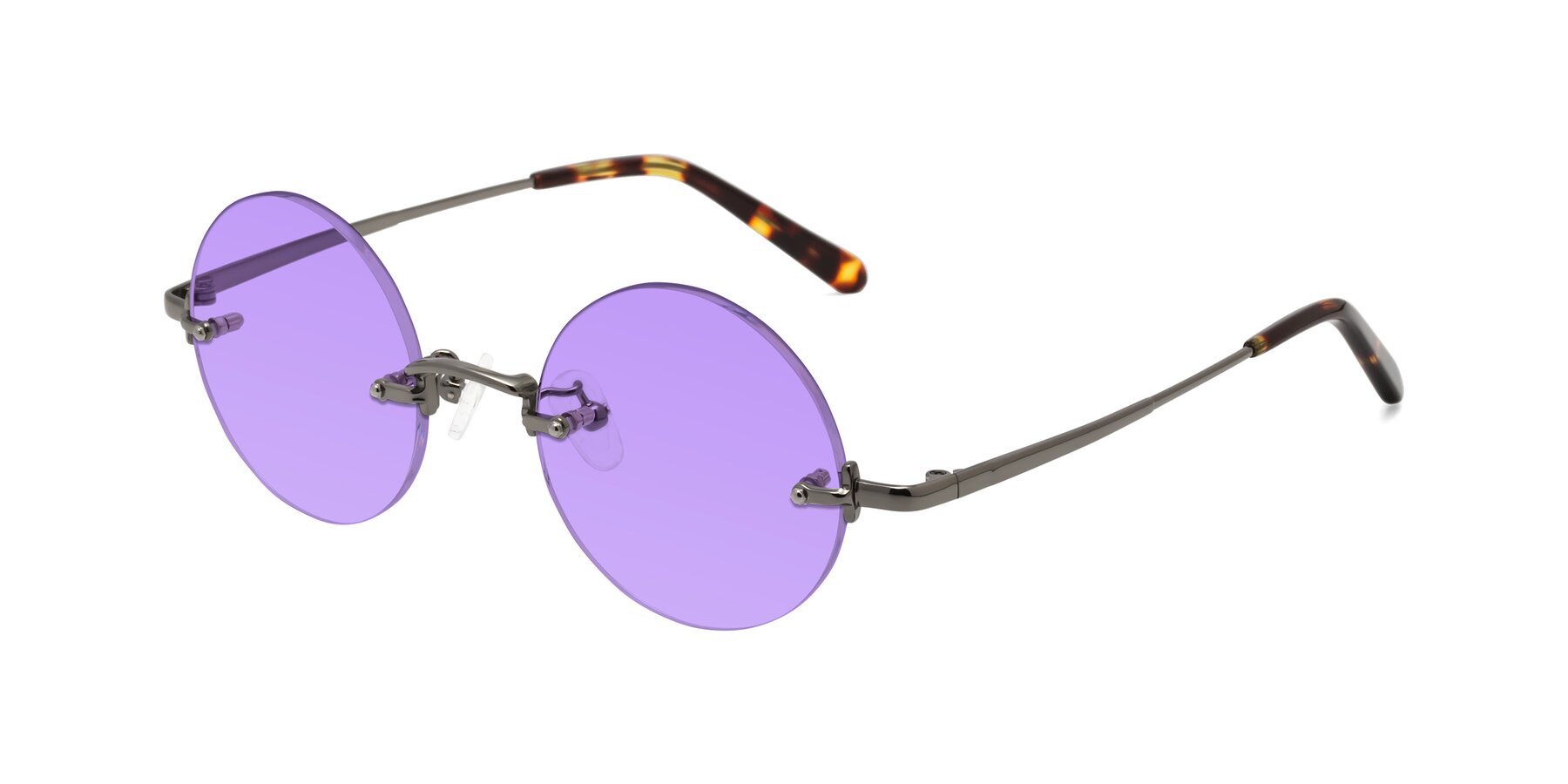 Angle of Jen in Gunmetal with Medium Purple Tinted Lenses