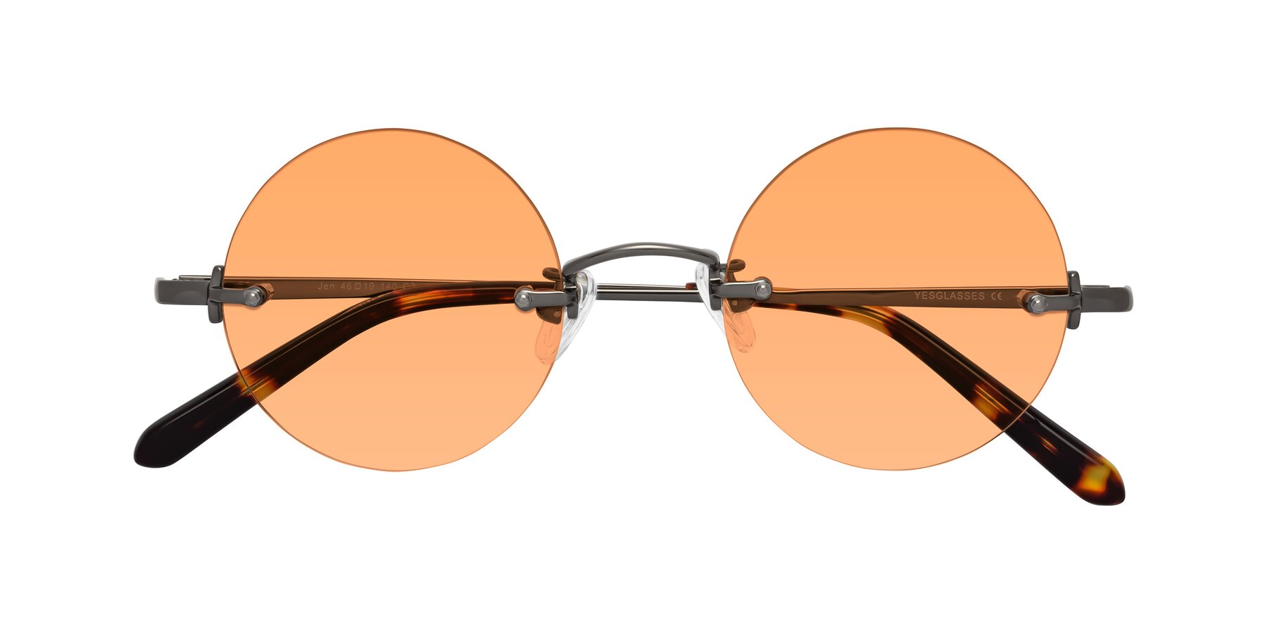 Folded Front of Jen in Gunmetal with Medium Orange Tinted Lenses