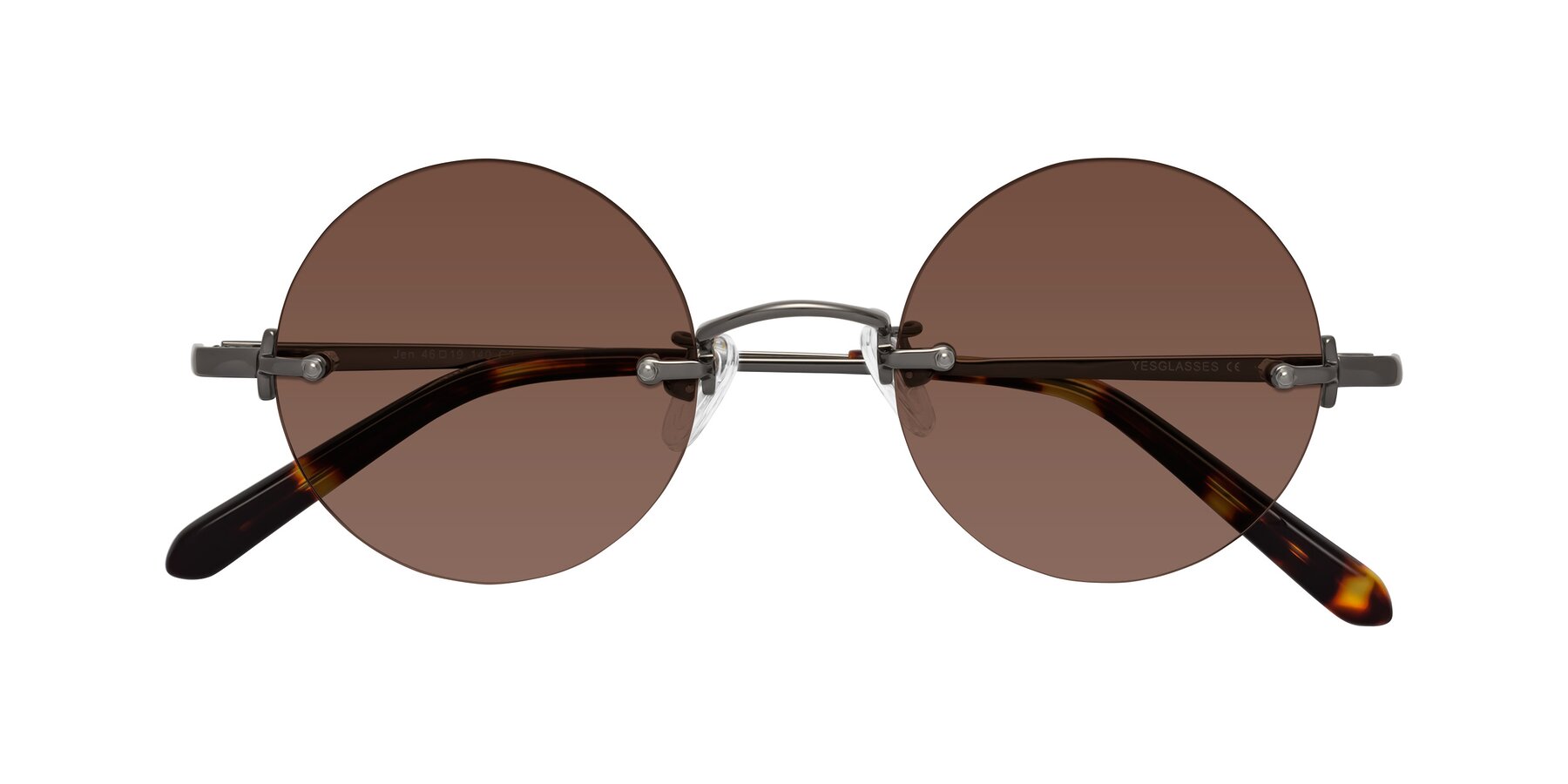 Folded Front of Jen in Gunmetal with Brown Tinted Lenses