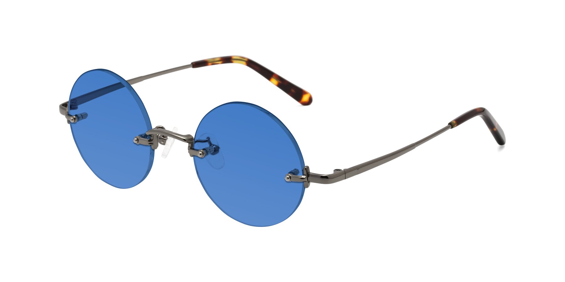 Angle of Jen in Gunmetal with Blue Tinted Lenses