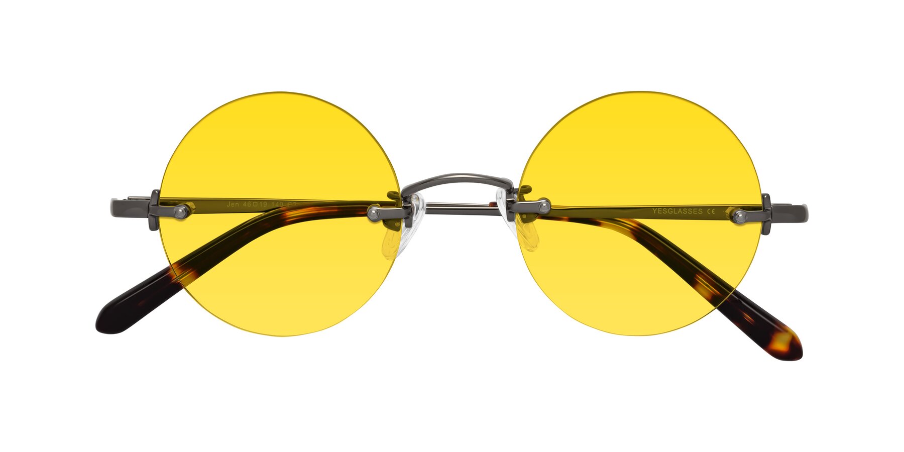 Folded Front of Jen in Gunmetal with Yellow Tinted Lenses