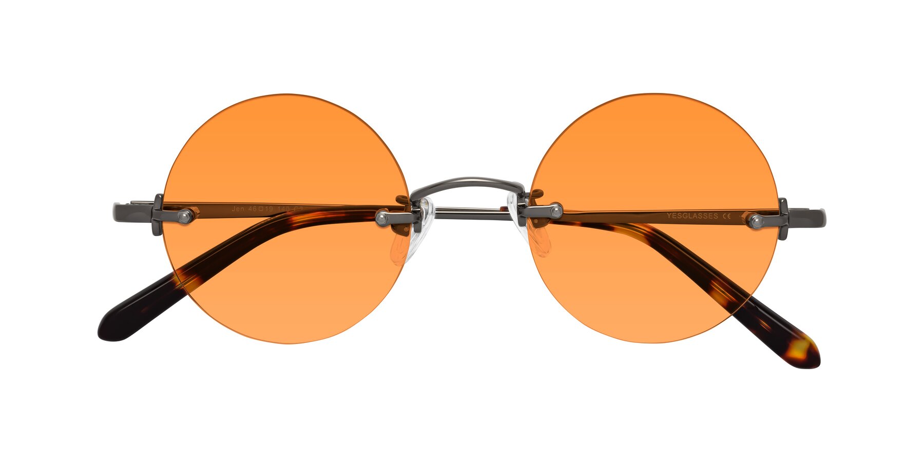 Folded Front of Jen in Gunmetal with Orange Tinted Lenses