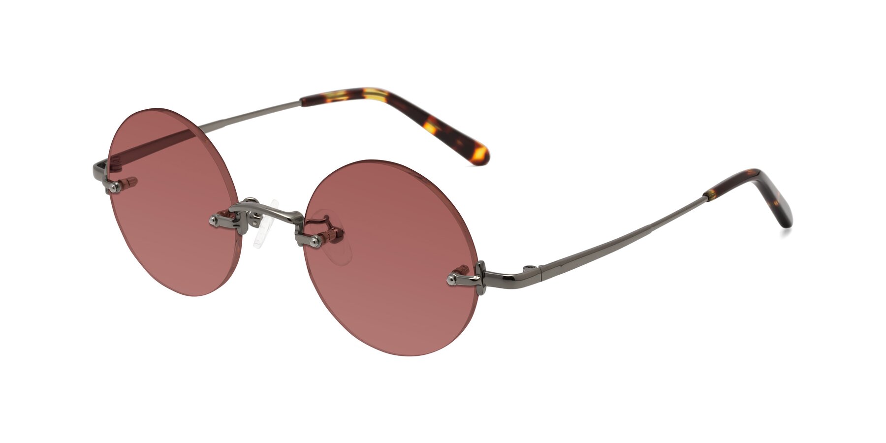 Angle of Jen in Gunmetal with Garnet Tinted Lenses