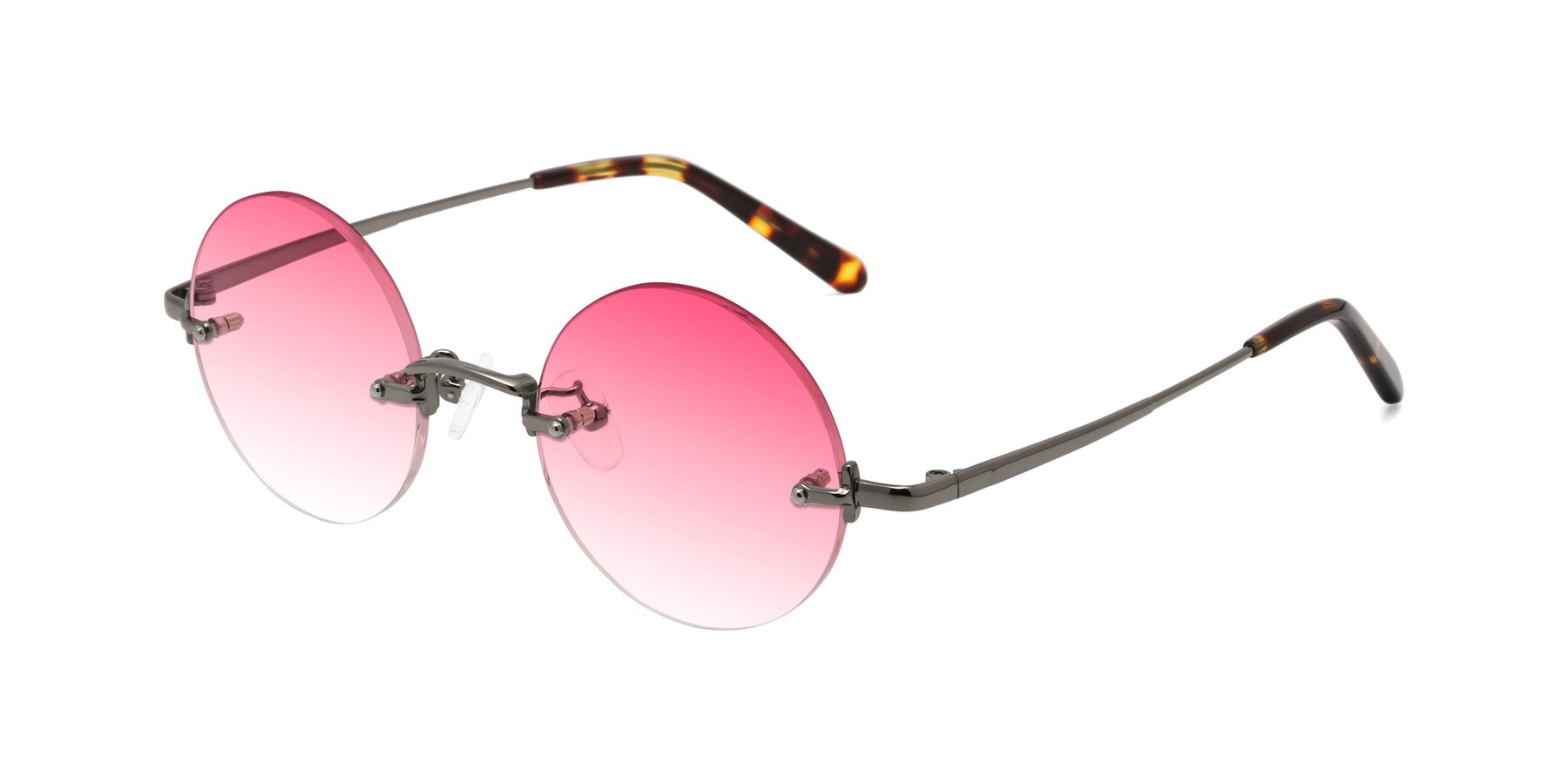 Angle of Jen in Gunmetal with Pink Gradient Lenses