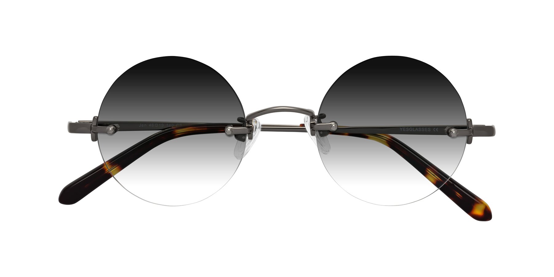 Folded Front of Jen in Gunmetal with Gray Gradient Lenses