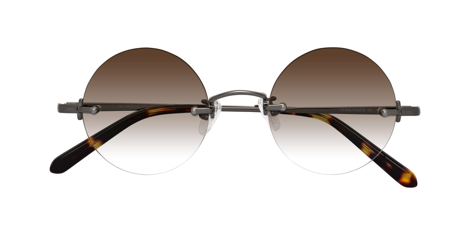 Folded Front of Jen in Gunmetal with Brown Gradient Lenses