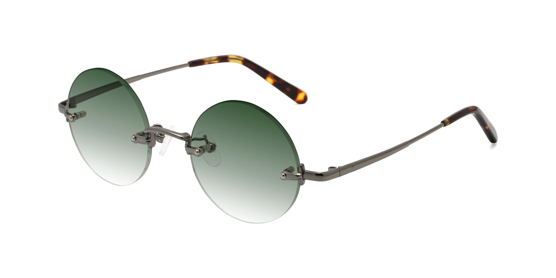 Angle of Jen in Gunmetal with Green Gradient Lenses