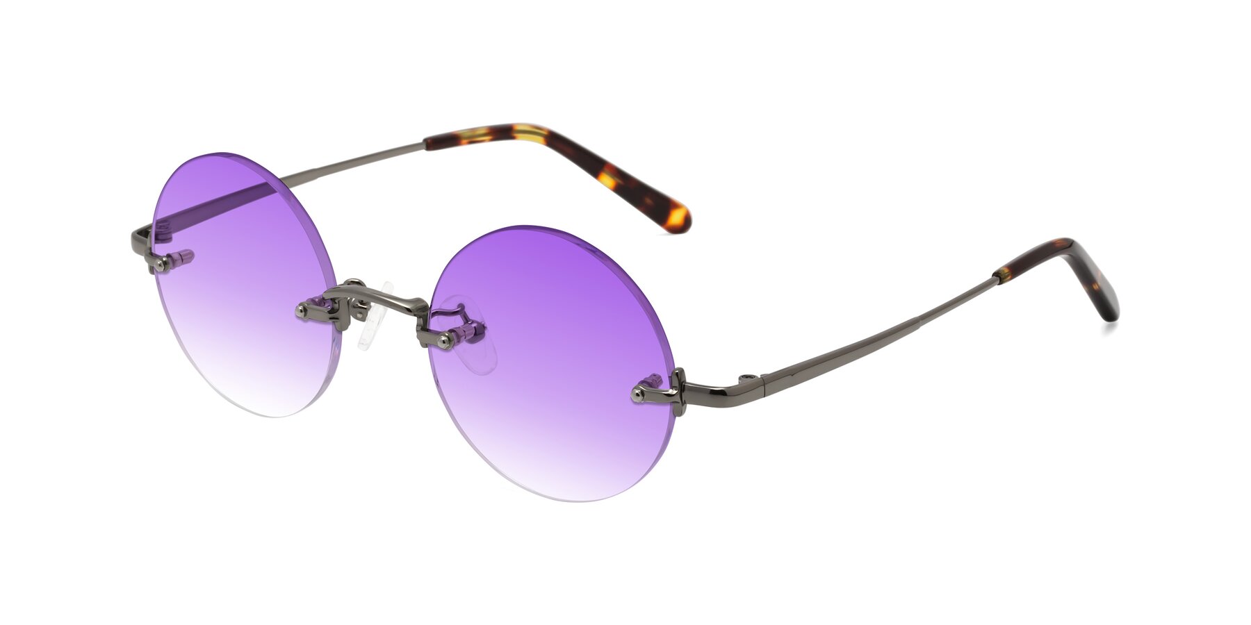 Angle of Jen in Gunmetal with Purple Gradient Lenses