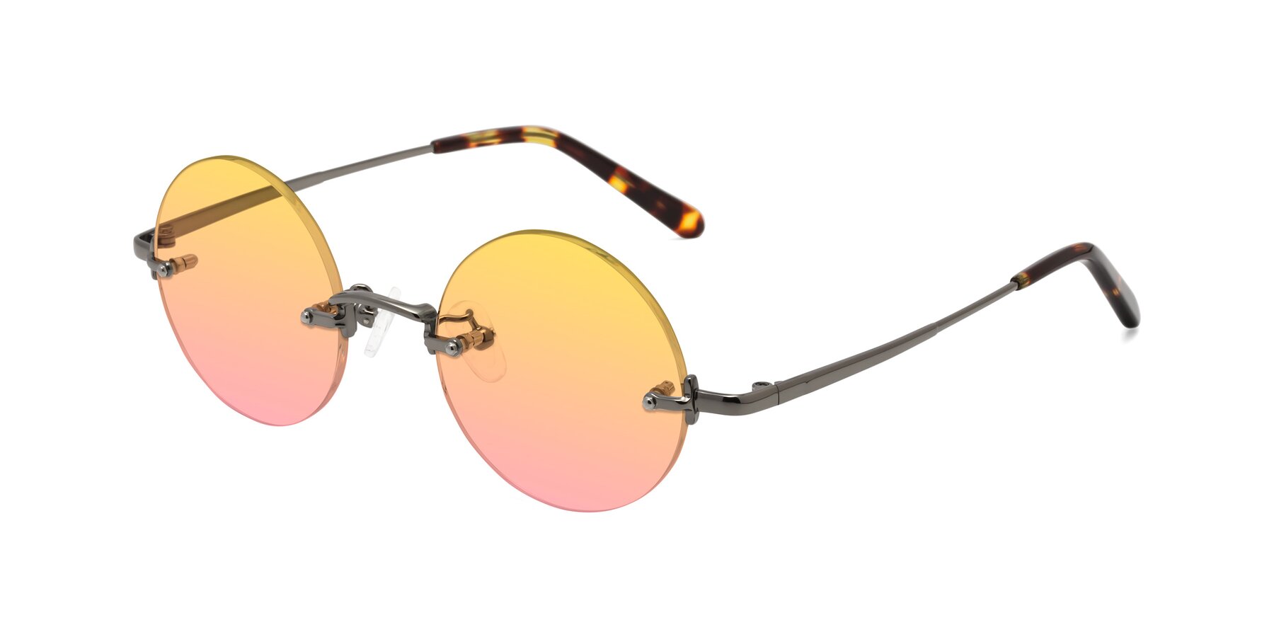 Angle of Jen in Gunmetal with Yellow / Pink Gradient Lenses