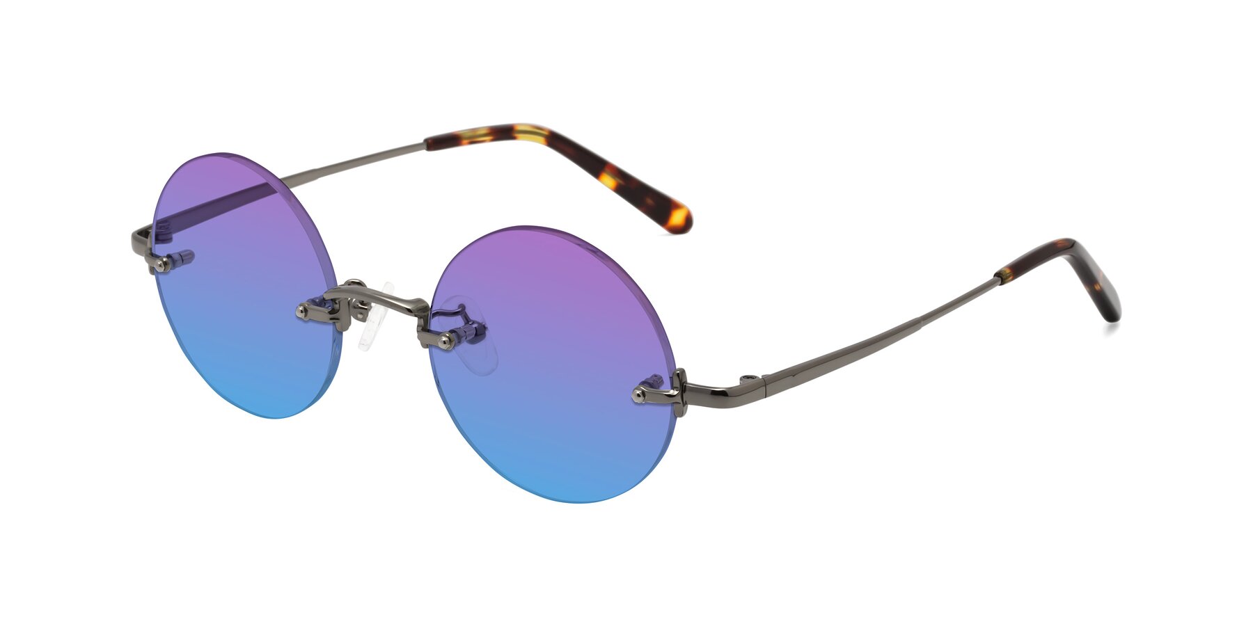 Angle of Jen in Gunmetal with Purple / Blue Gradient Lenses