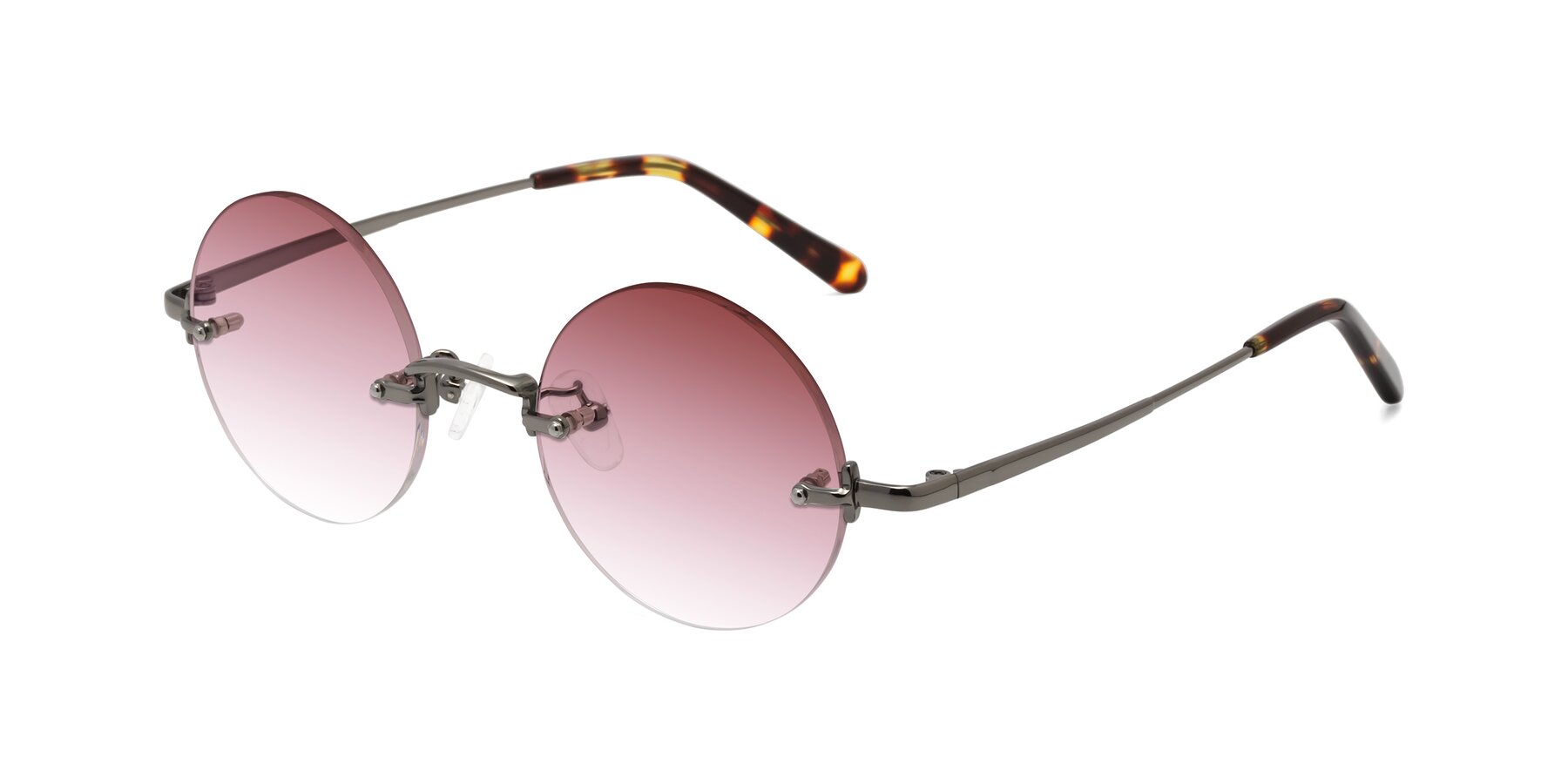 Angle of Jen in Gunmetal with Garnet Gradient Lenses