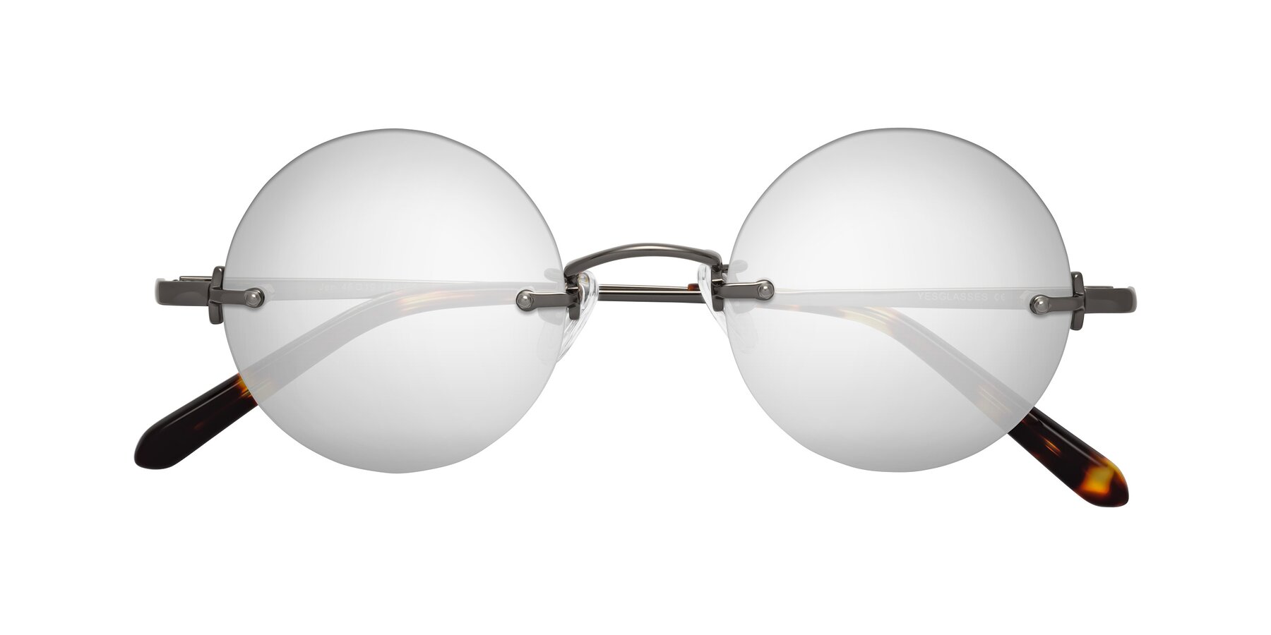 Folded Front of Jen in Gunmetal with Silver Mirrored Lenses