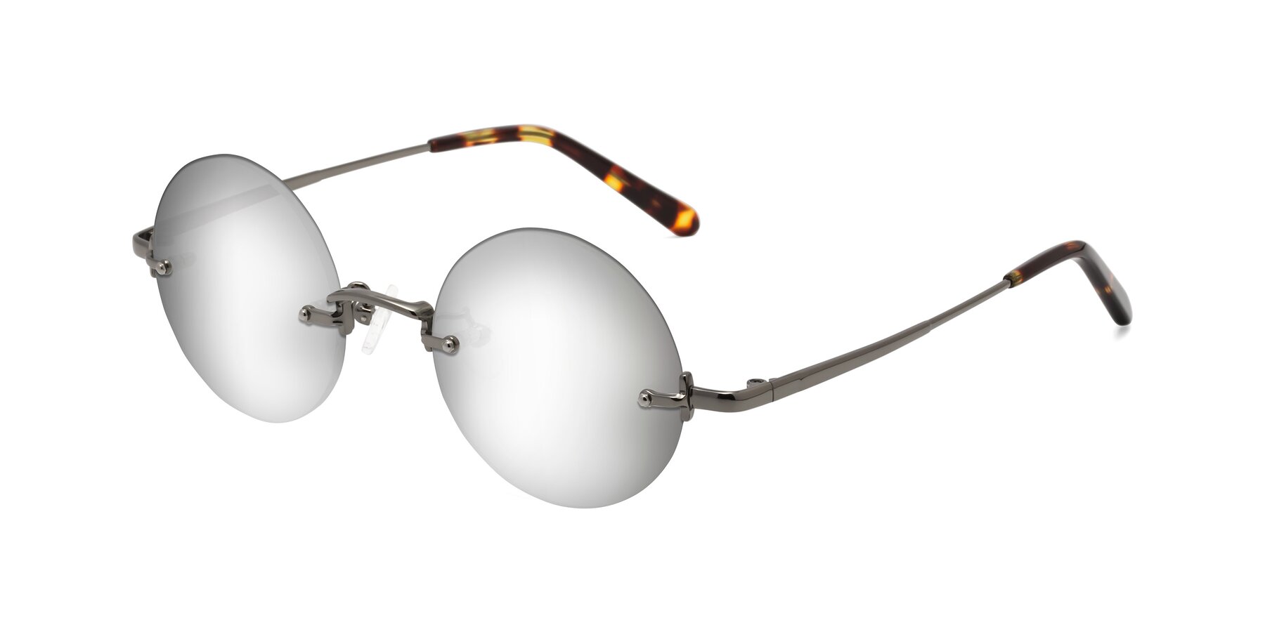 Angle of Jen in Gunmetal with Silver Mirrored Lenses