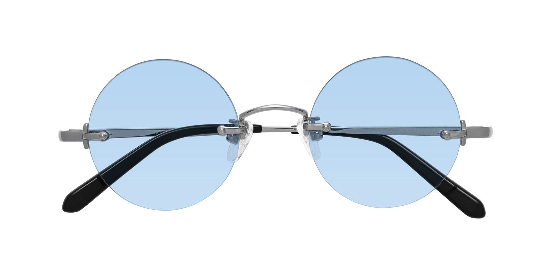 Folded Front of Jen in Silver with Light Blue Tinted Lenses