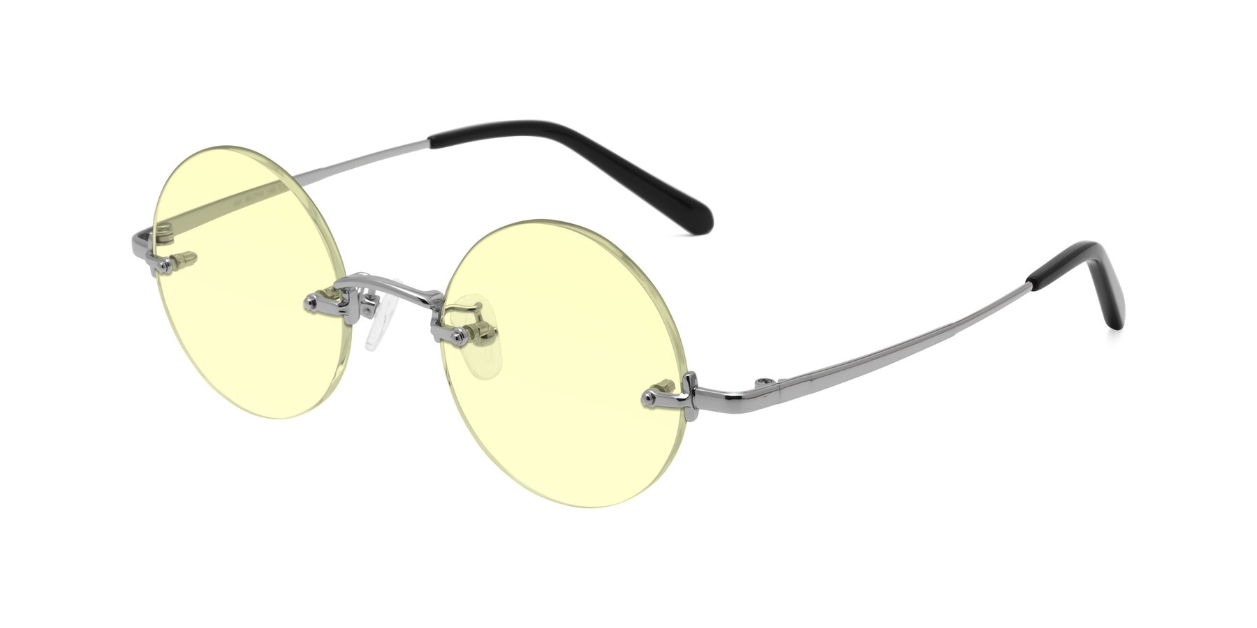 Angle of Jen in Silver with Light Yellow Tinted Lenses