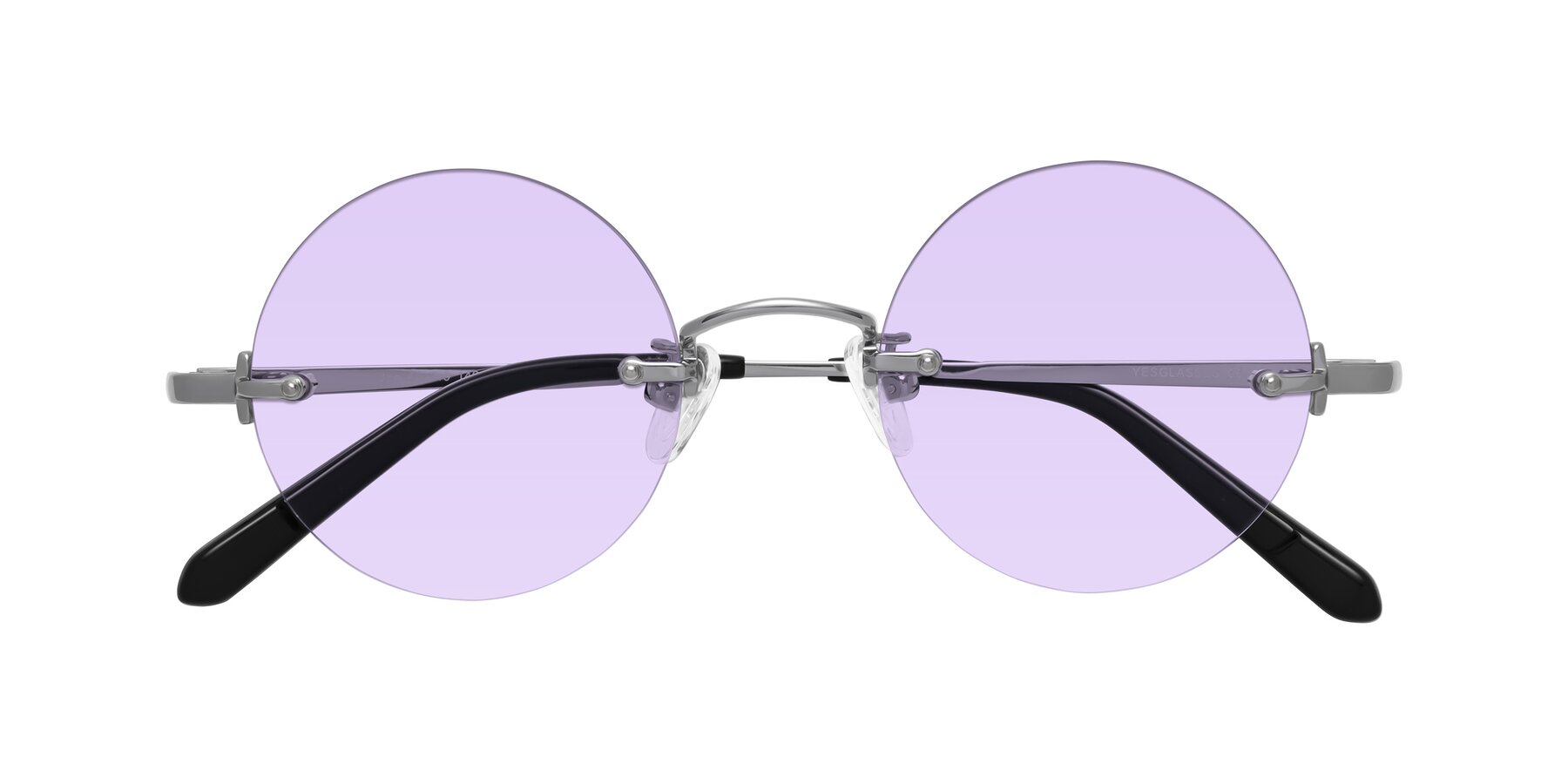 Folded Front of Jen in Silver with Light Purple Tinted Lenses