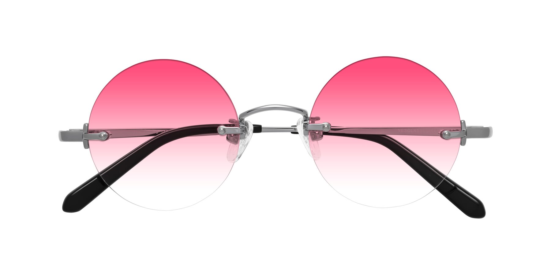 Folded Front of Jen in Silver with Pink Gradient Lenses