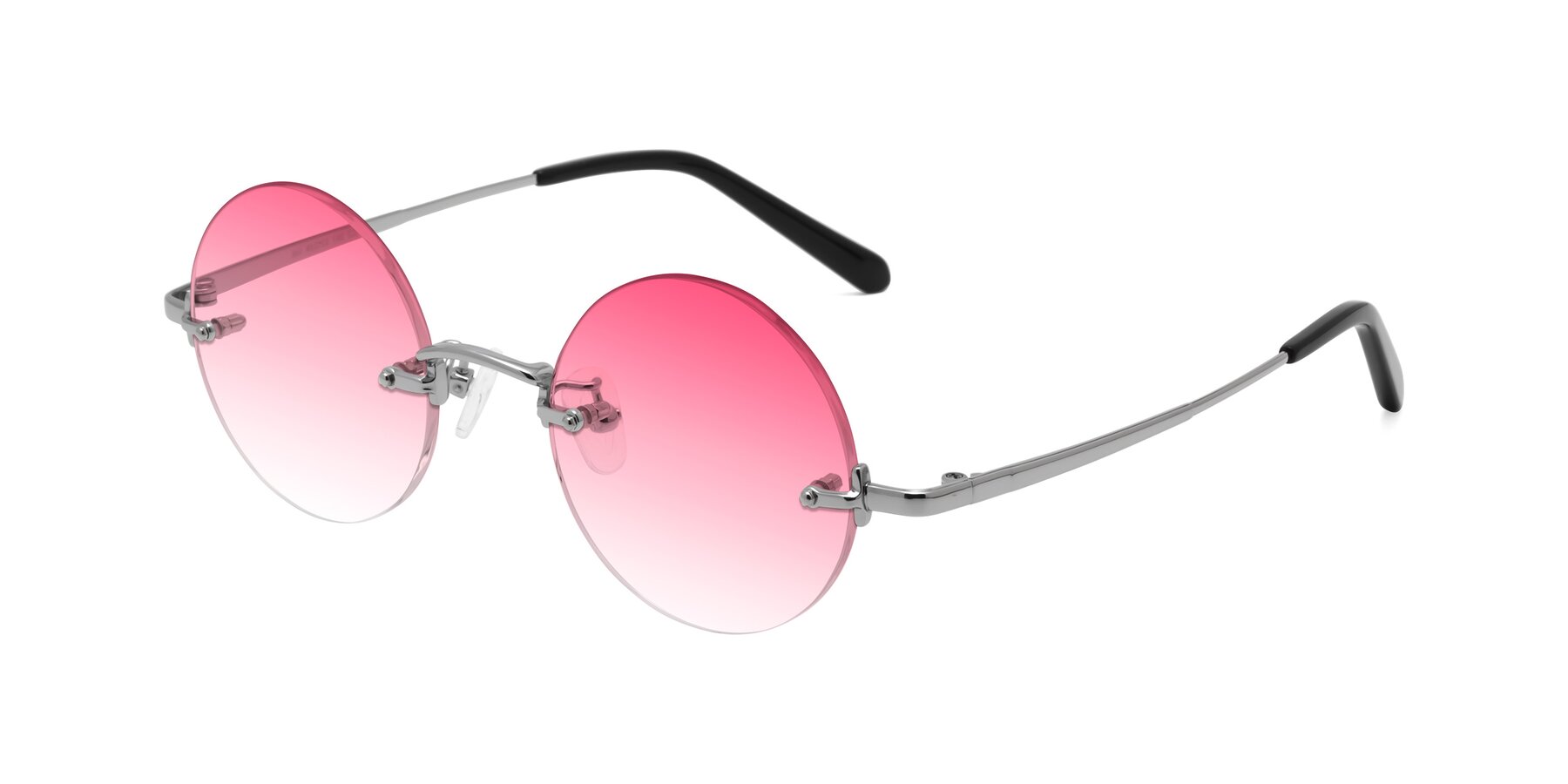 Angle of Jen in Silver with Pink Gradient Lenses