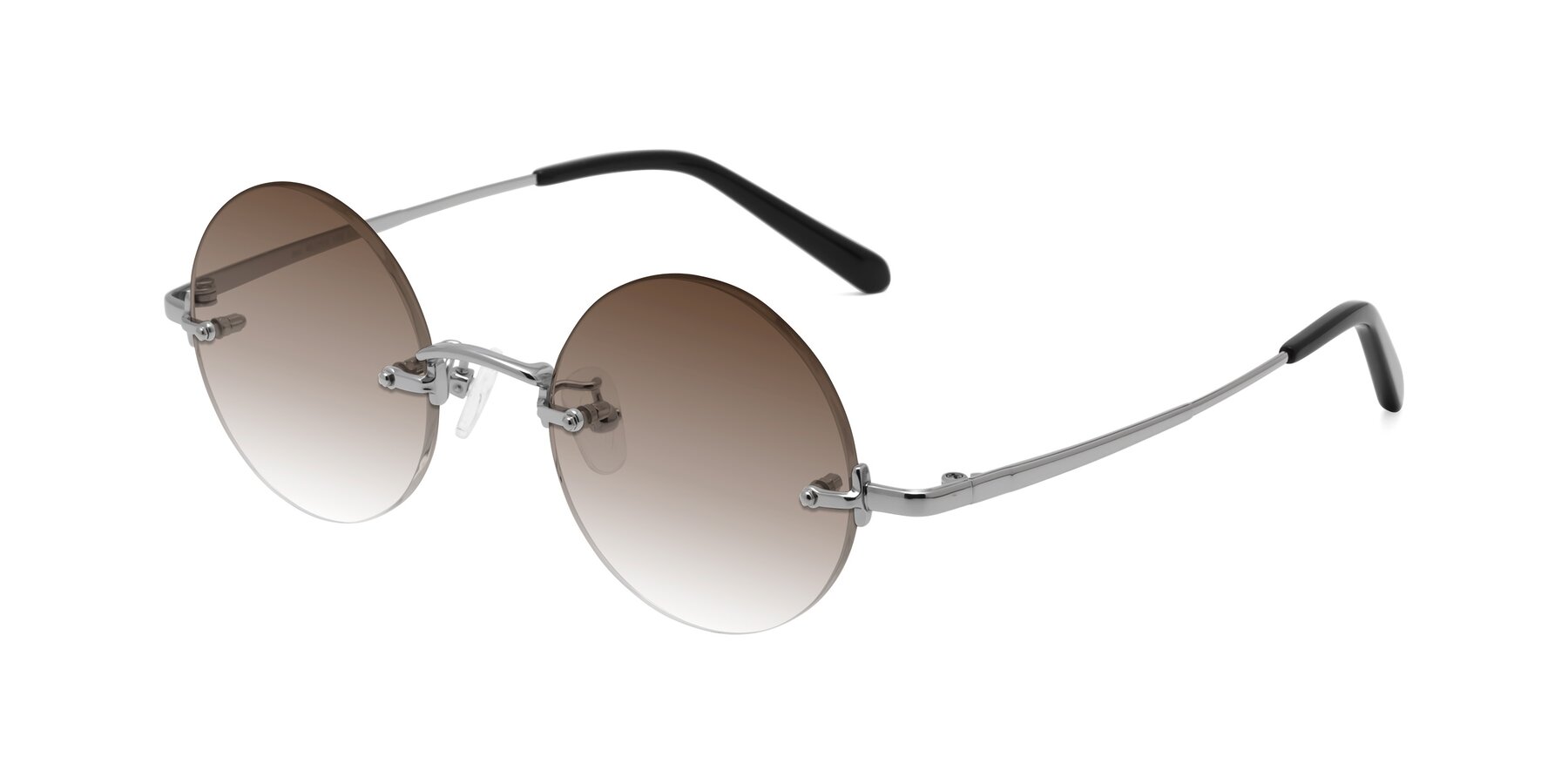 Angle of Jen in Silver with Brown Gradient Lenses