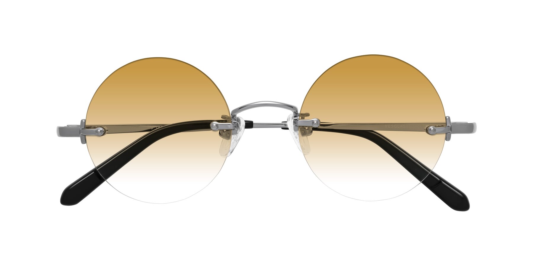 Folded Front of Jen in Silver with Champagne Gradient Lenses