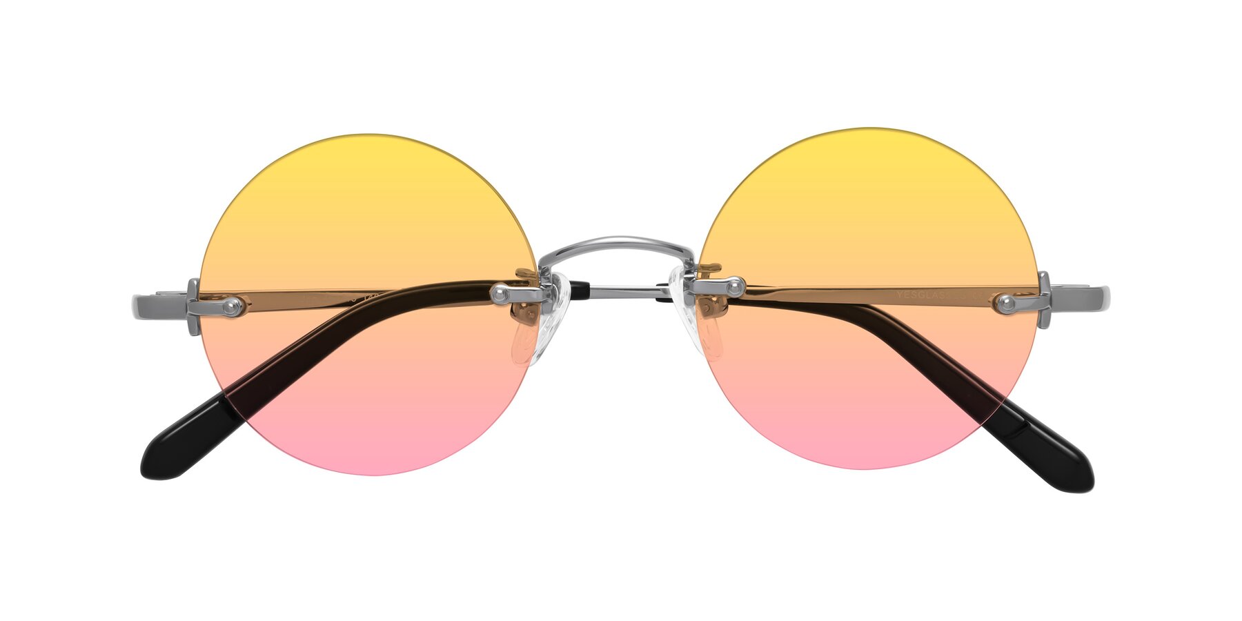 Folded Front of Jen in Silver with Yellow / Pink Gradient Lenses