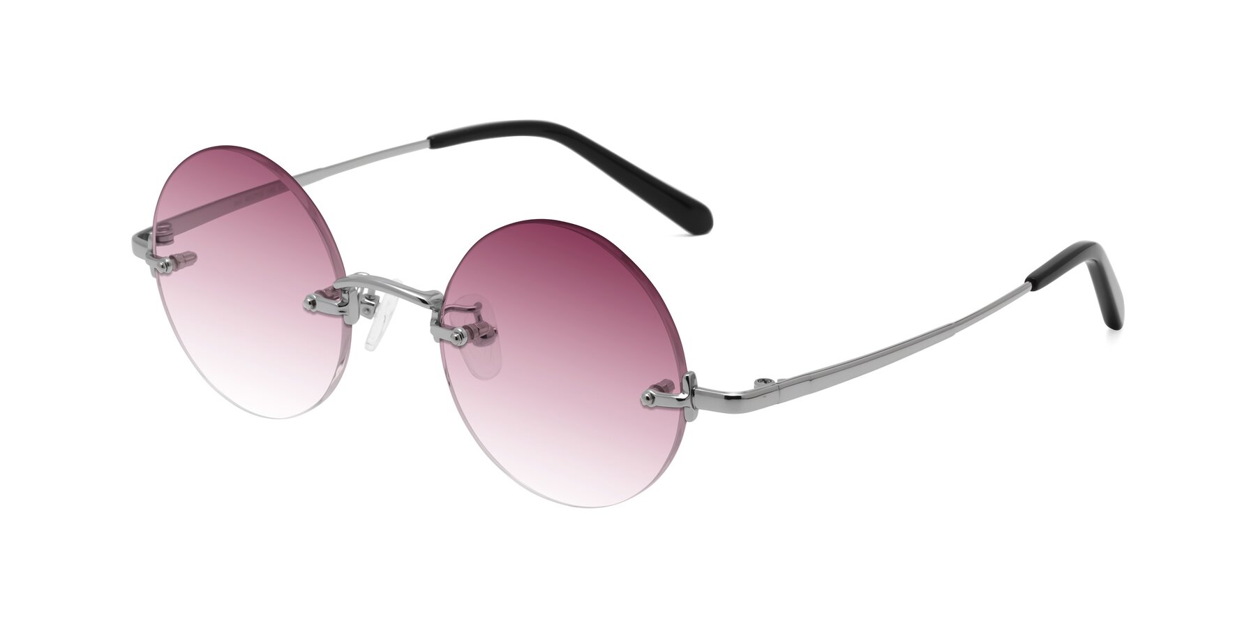 Angle of Jen in Silver with Wine Gradient Lenses