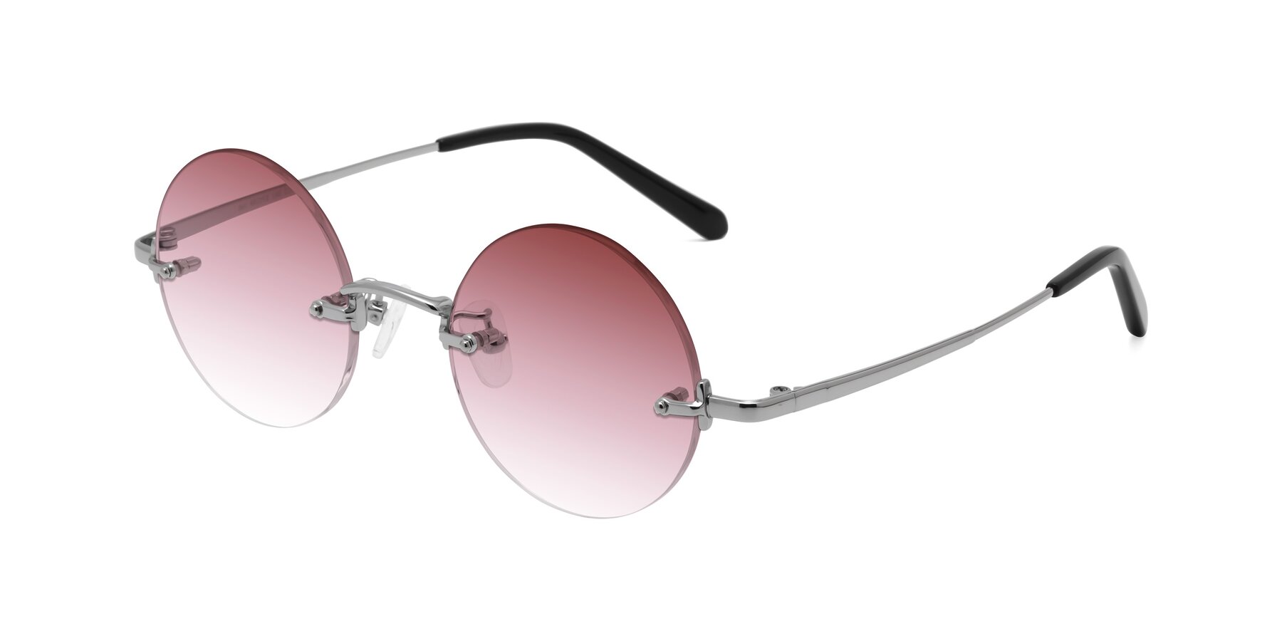 Angle of Jen in Silver with Garnet Gradient Lenses