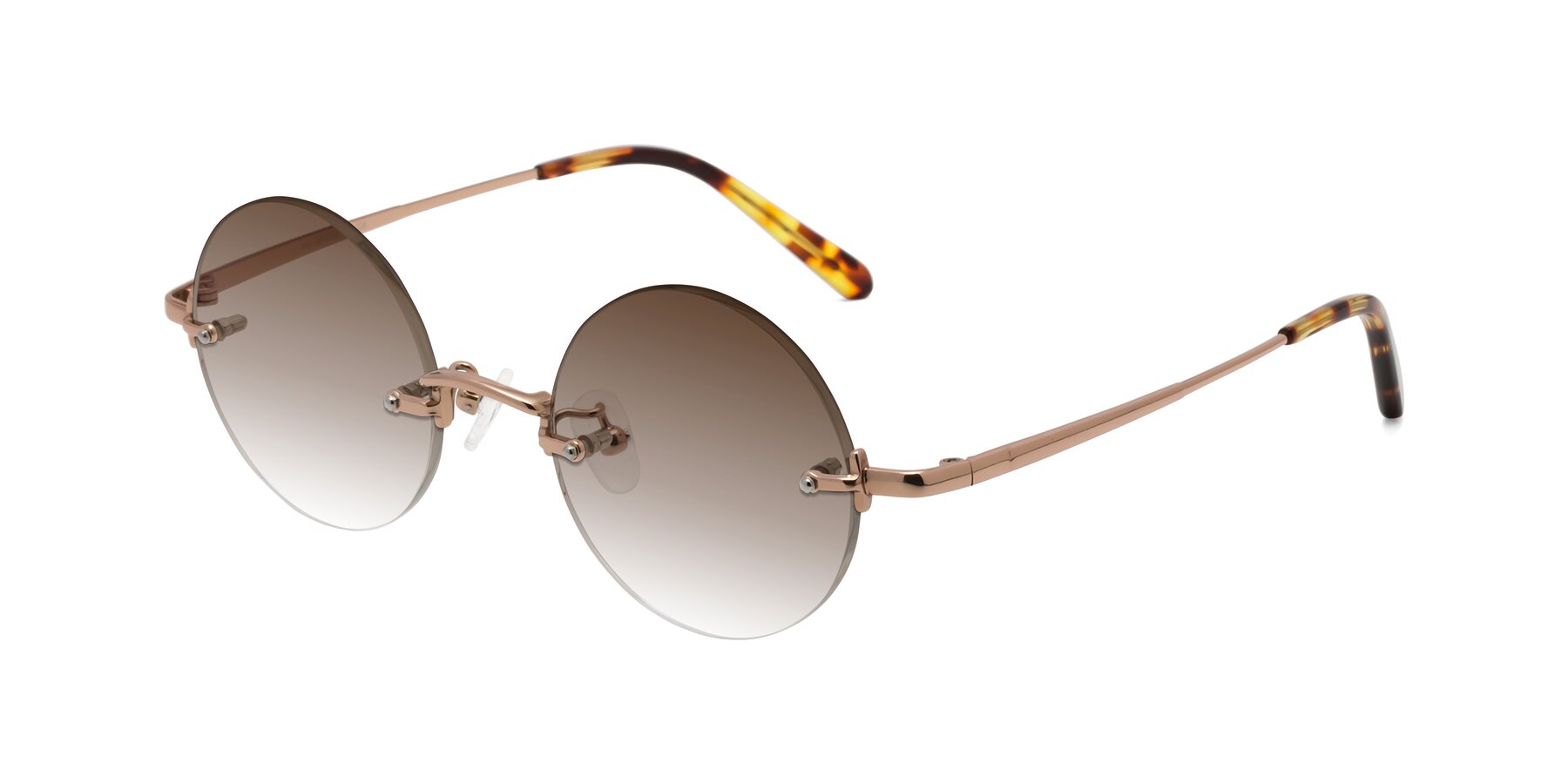 Angle of Jen in Rose Gold with Brown Gradient Lenses