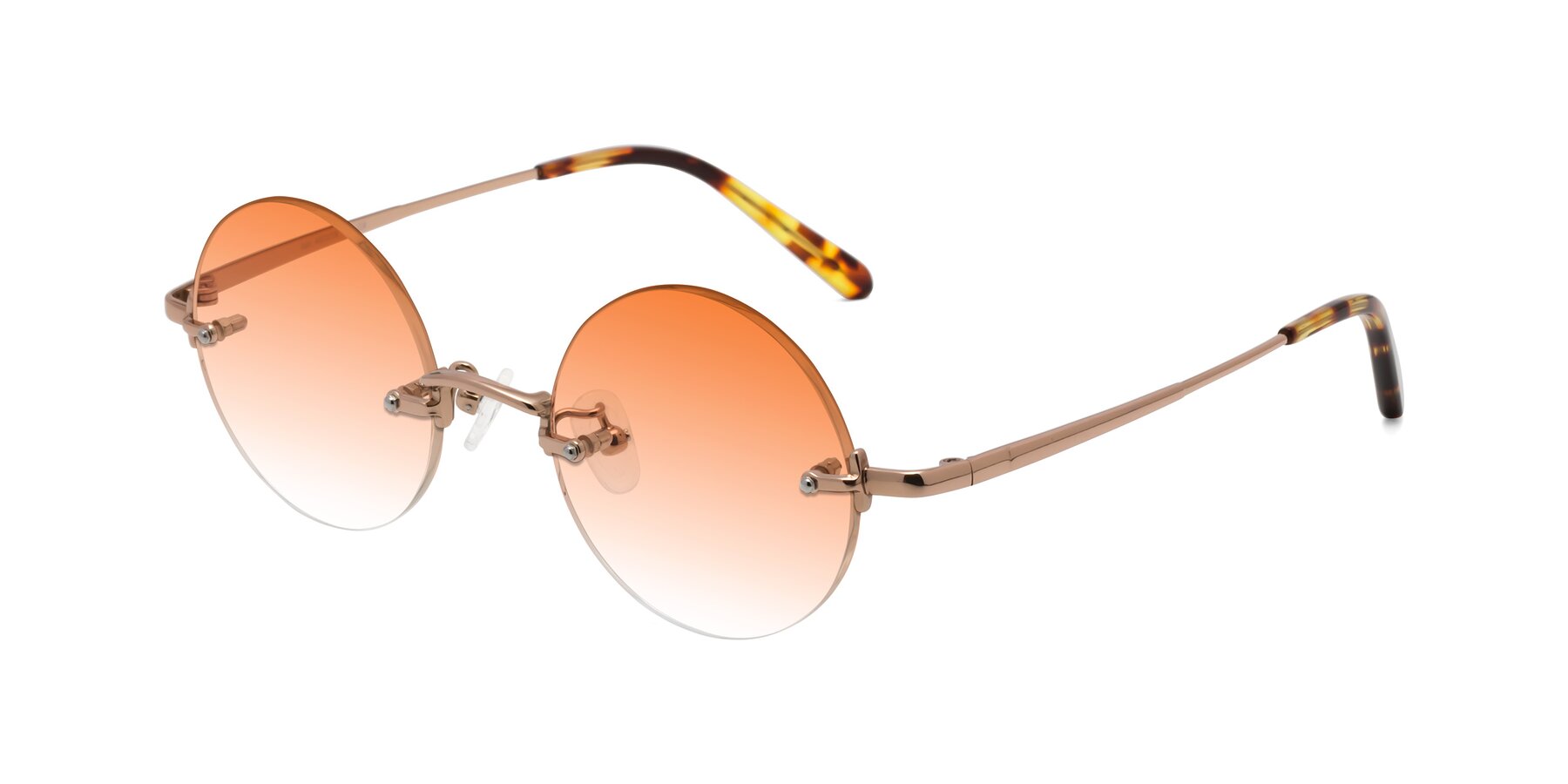 Angle of Jen in Rose Gold with Orange Gradient Lenses