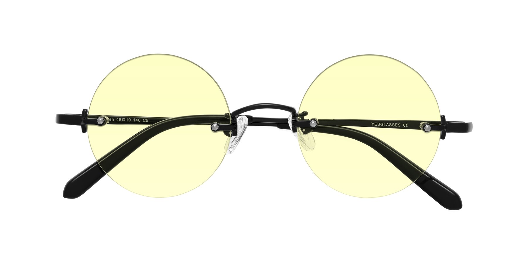 Folded Front of Jen in Black with Light Yellow Tinted Lenses